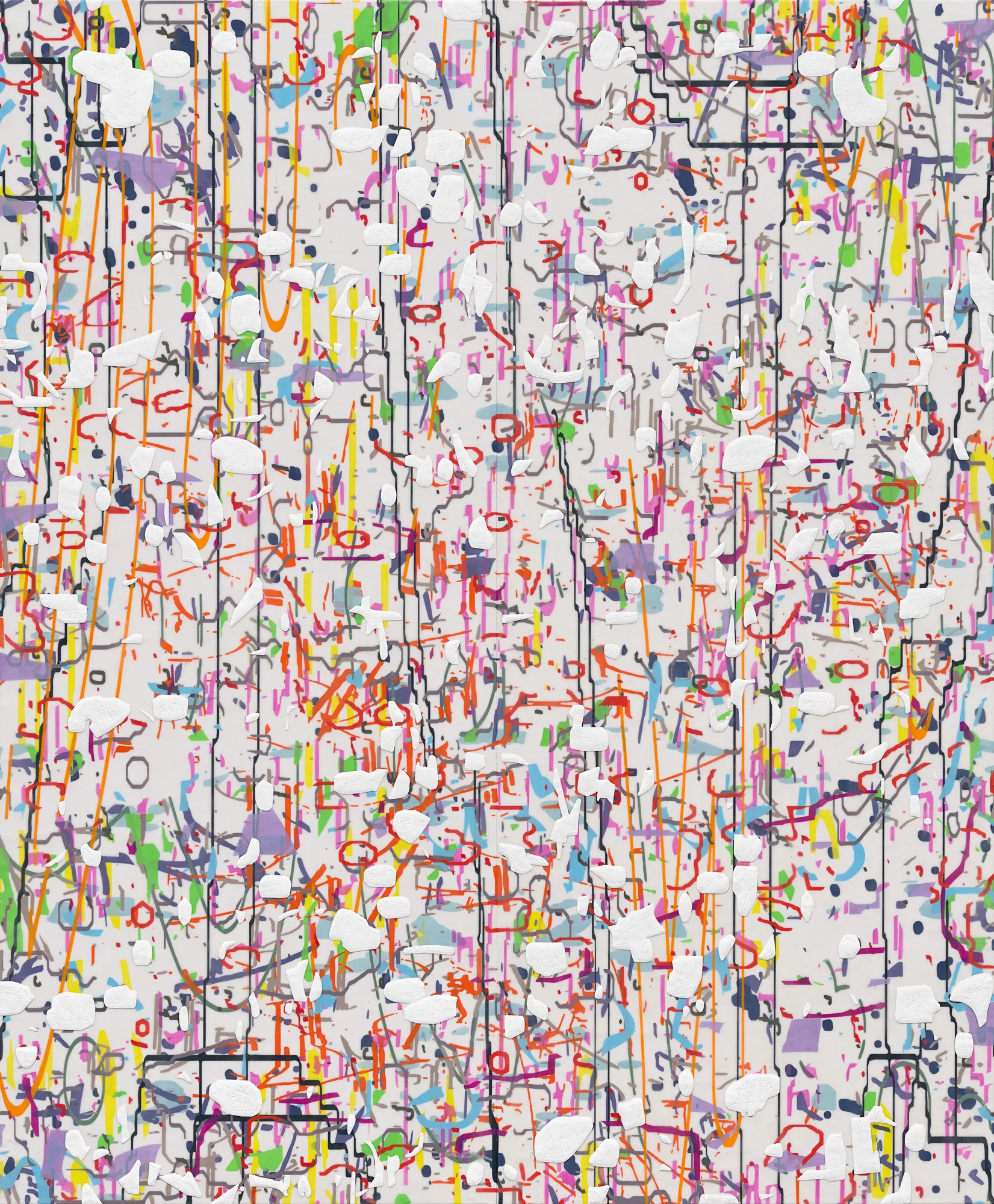 Variation (Solanum Dulcamara), 2018 Oil and encaustic on two panels 87" x 72" x 2"