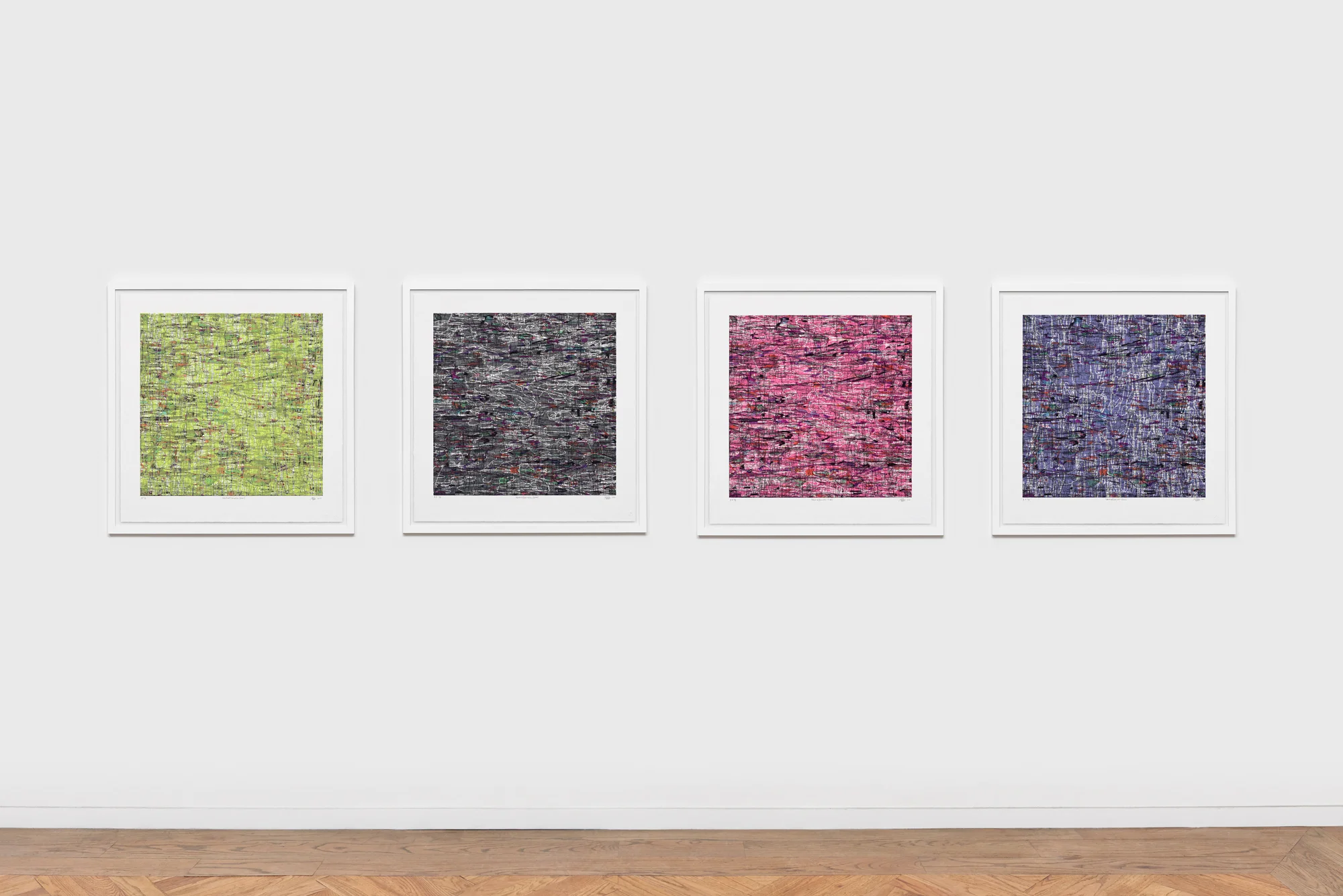 From left: Identical/Variation (green), Identical/Variation (black), Identical/Variation (red), Identical/Variation (blue)
