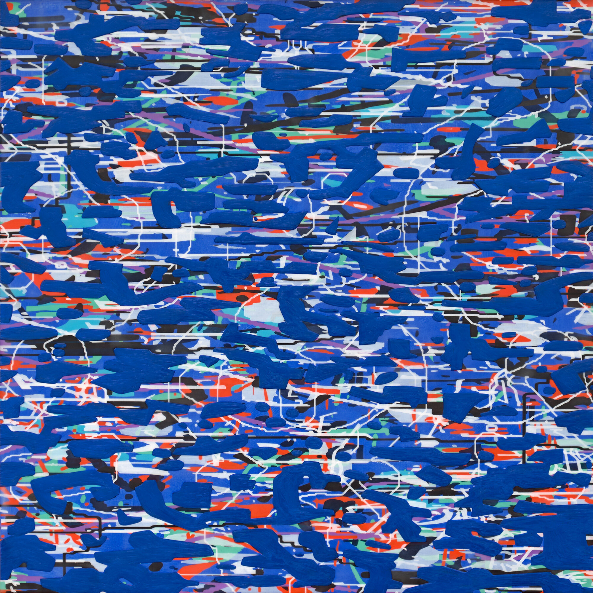   Variation (ultramarine),  2020 Oil and encaustic on panel 36 x 36 inches 