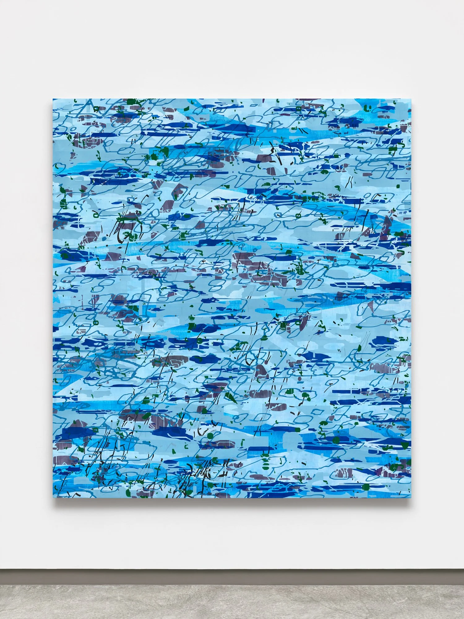   Notation Cycle: V,  2025 Oil on linen on panel 98 × 88 inches  