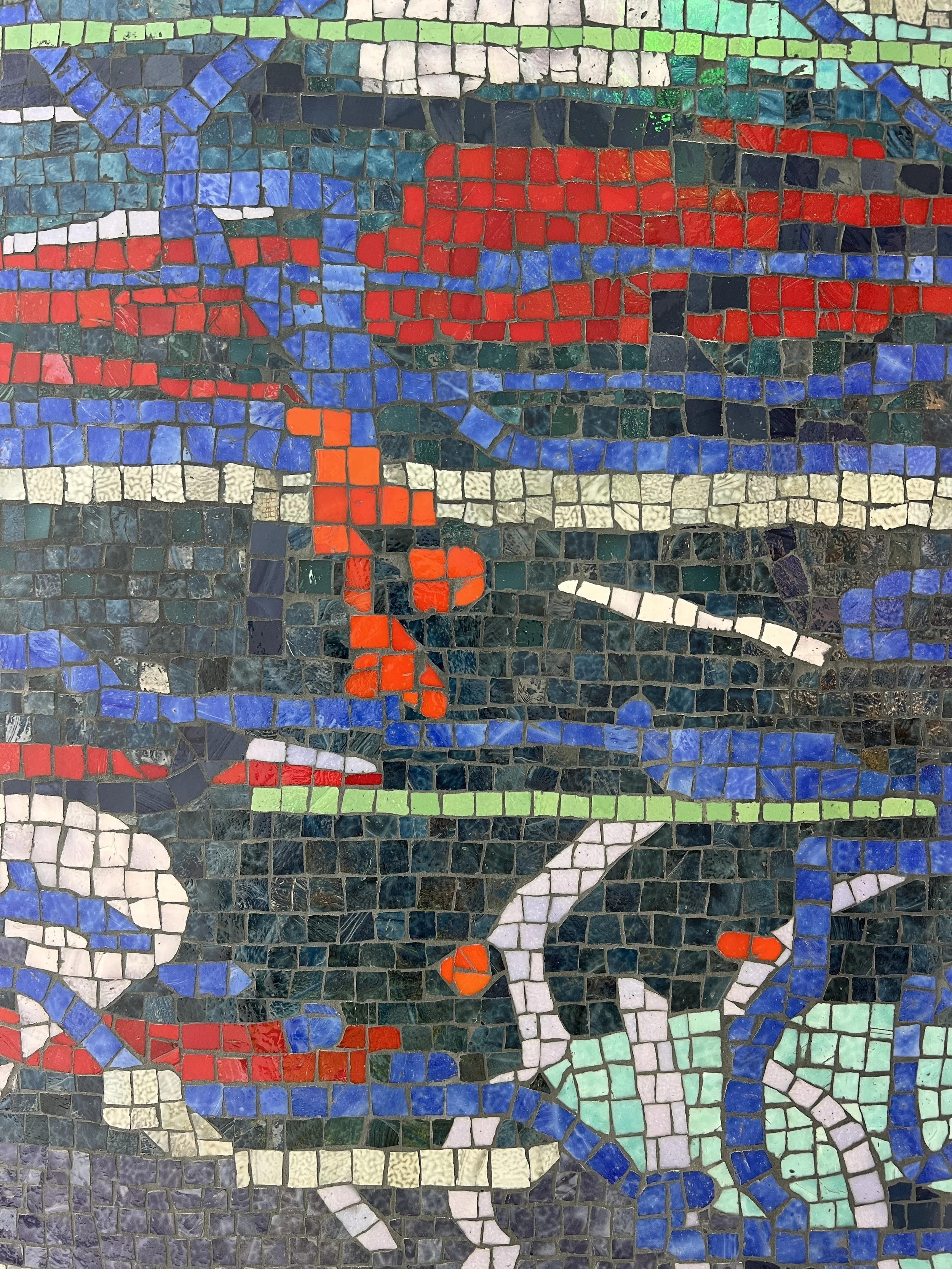   A Day in the Sun , 2025 Glass mosaic on six columns, terrazzo floor Each 54 inches in diameter, 120 inches high  New Terminal 1 San Diego International Airport 