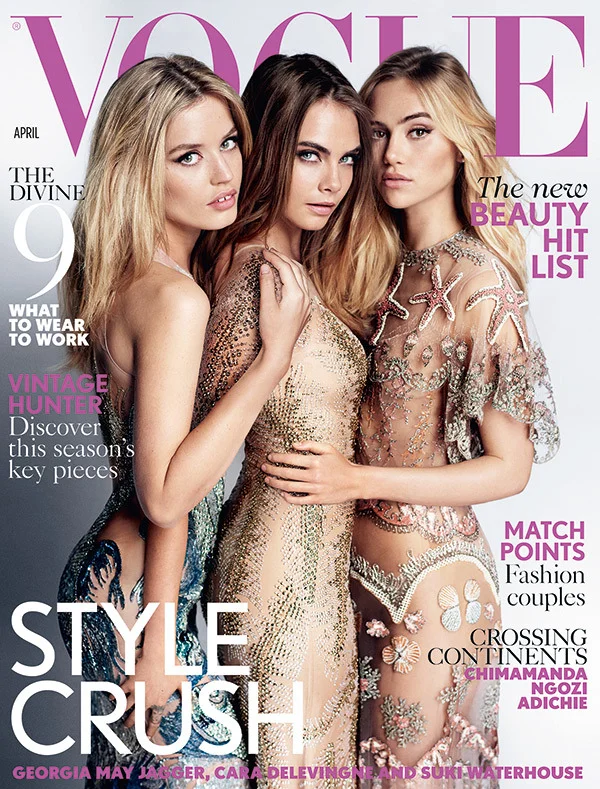Suki Waterhouse, Cara Delevingne and Georgia May Jagger Pose Topless in 'Vogue'