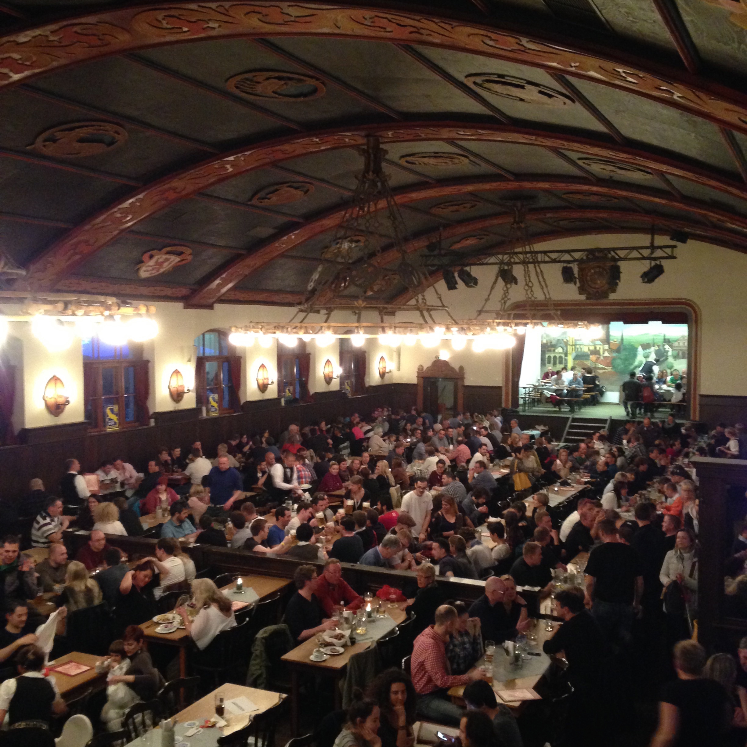 Insile hall of Augustiner Keller Beer Garden