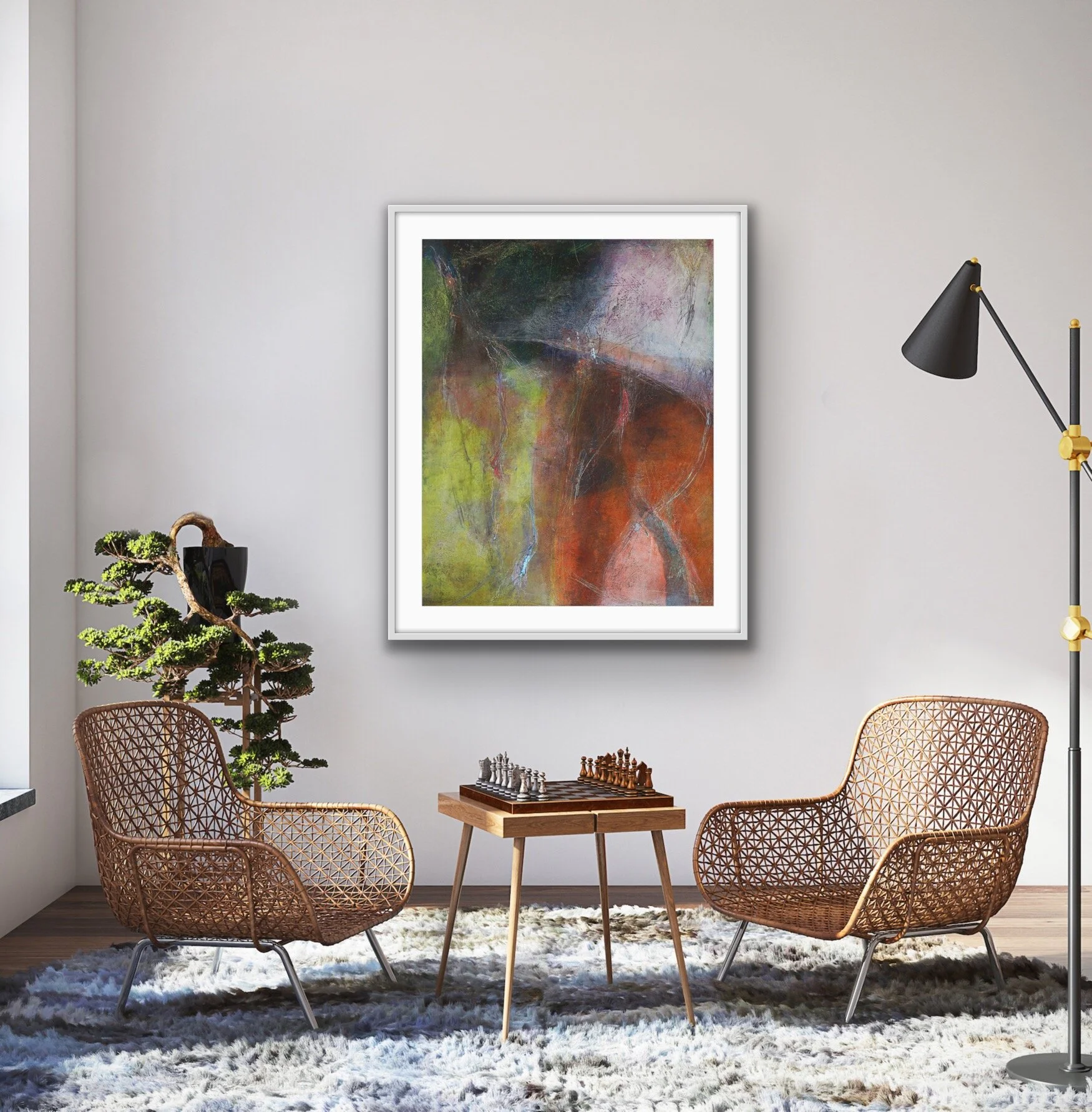 "Skating Through" - a vertical print.