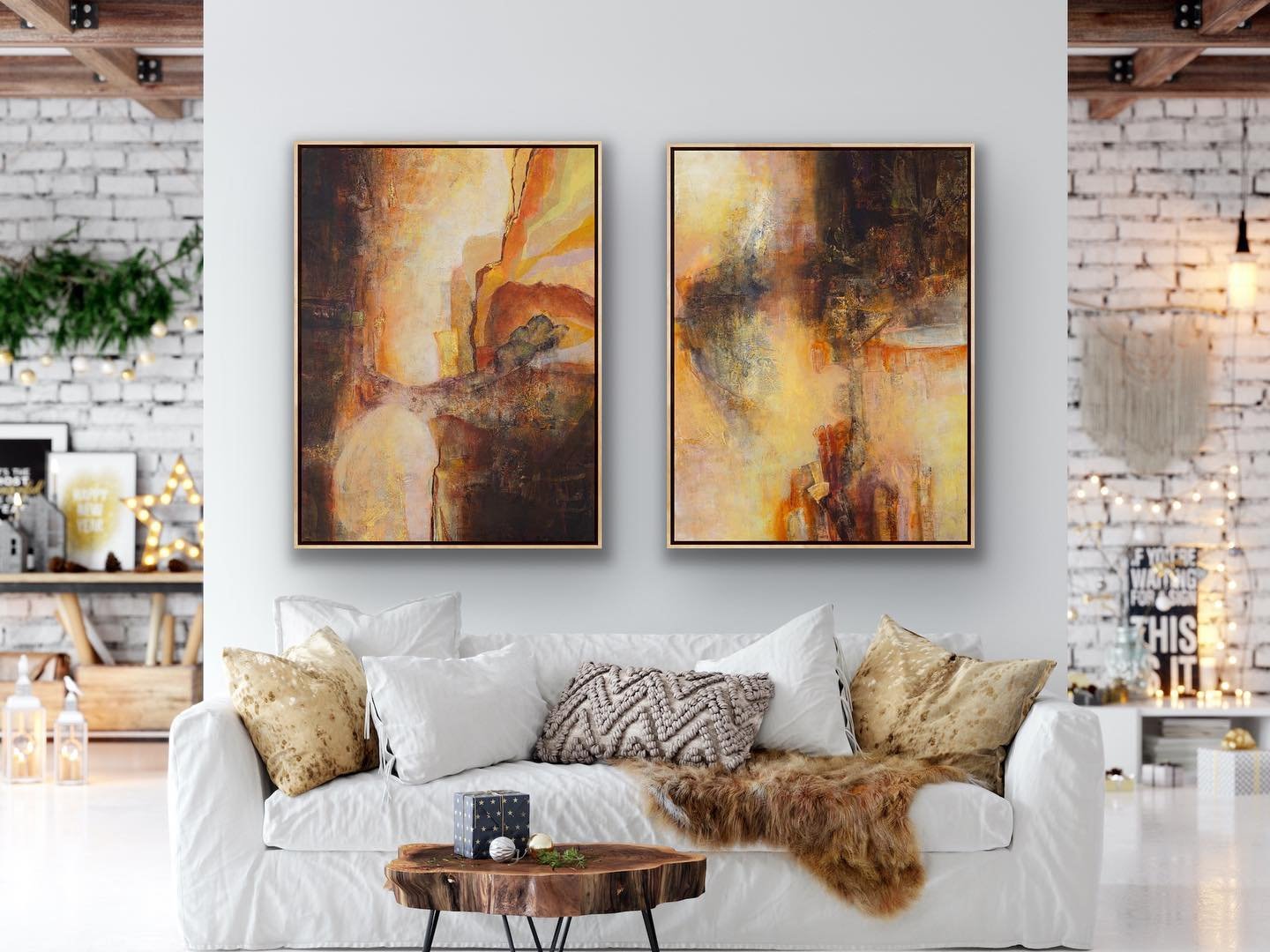 New paintings available @lvdesignandgallery 

#holidaydecor #cozyartwork #warmpalette #warmcolors #abstractart #goldenartwork #portlandart #jencrowestudio #jencrowe #matteartwork #interiordesign