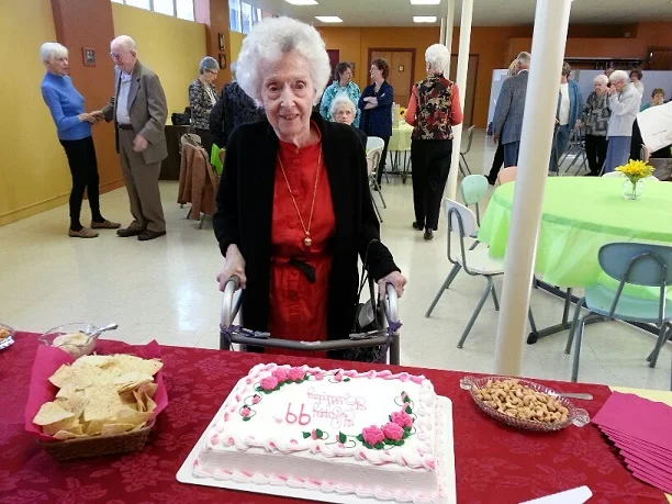 Alice Marsh on her 99th birthday