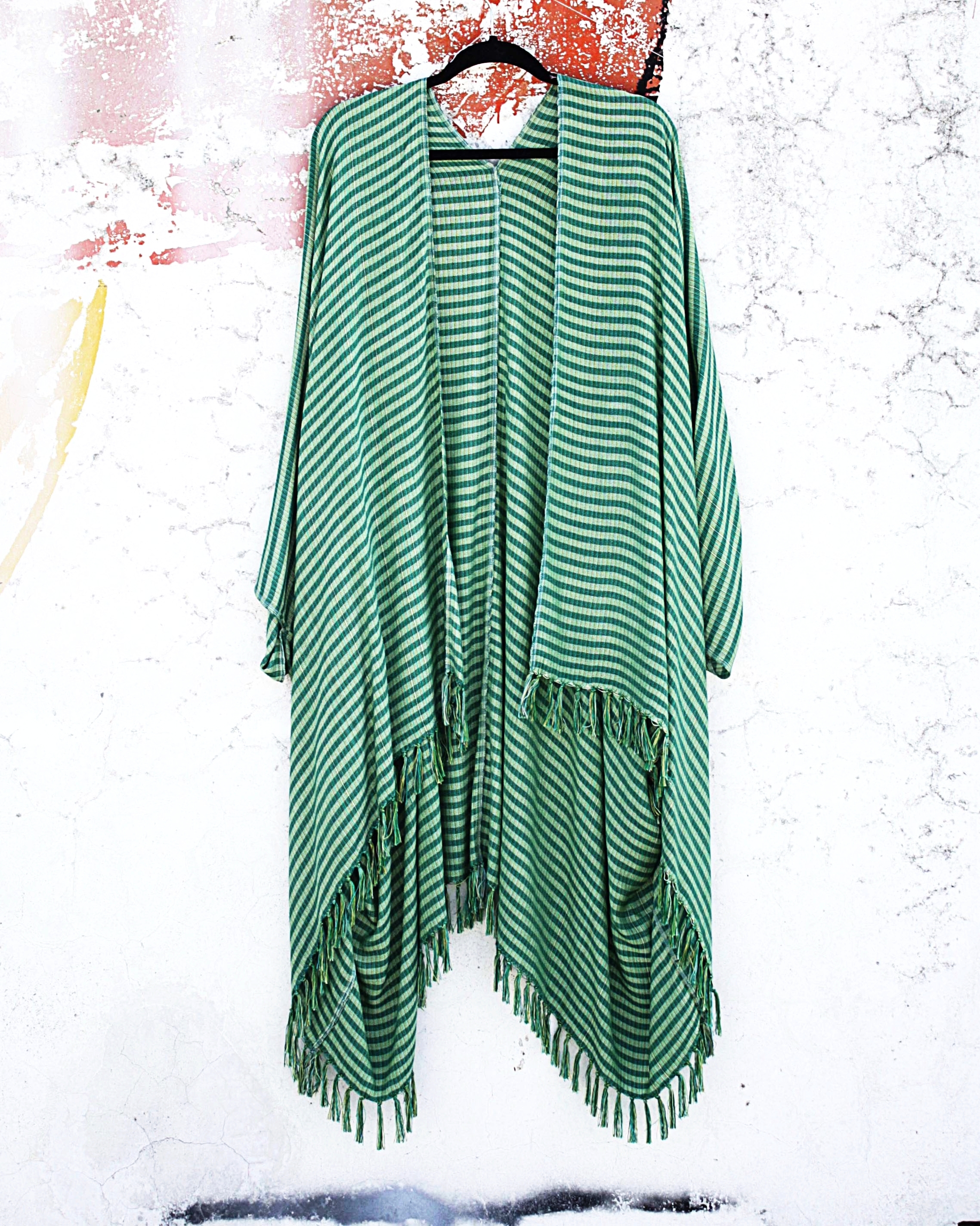 Ketzali Ponchos Chi Festival Fashion Green Accessories