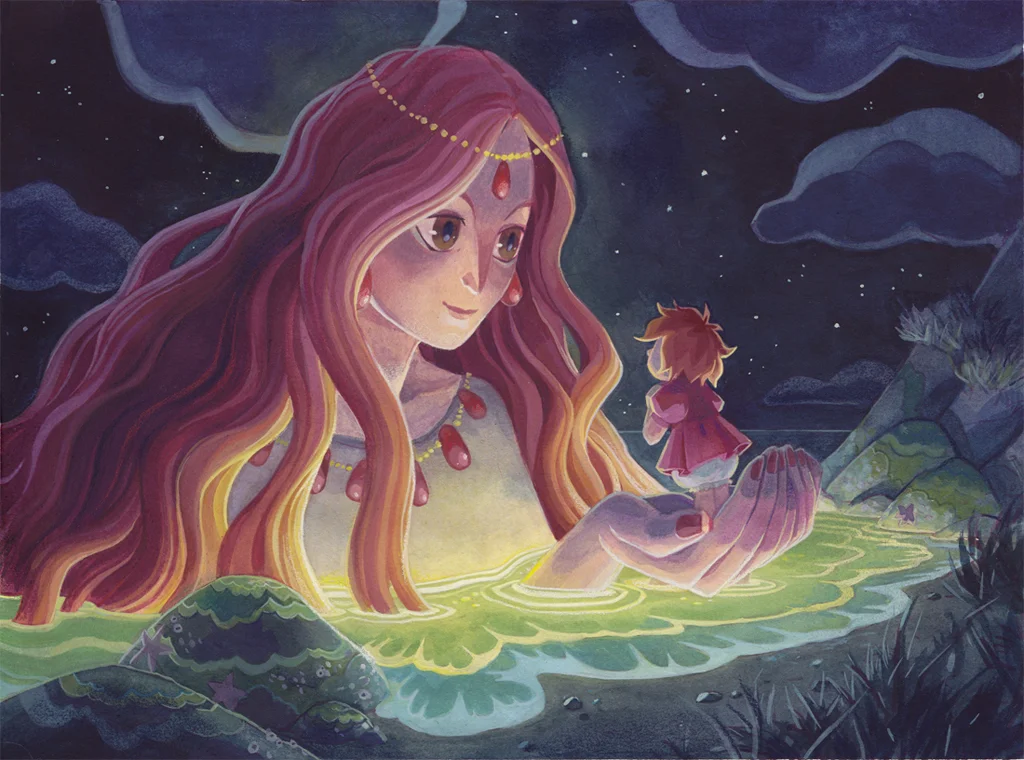 For the Studio Ghibli Show at Spoke Art Gallery Gouache on Arches Hot Press Watercolour paper 12x16 inches