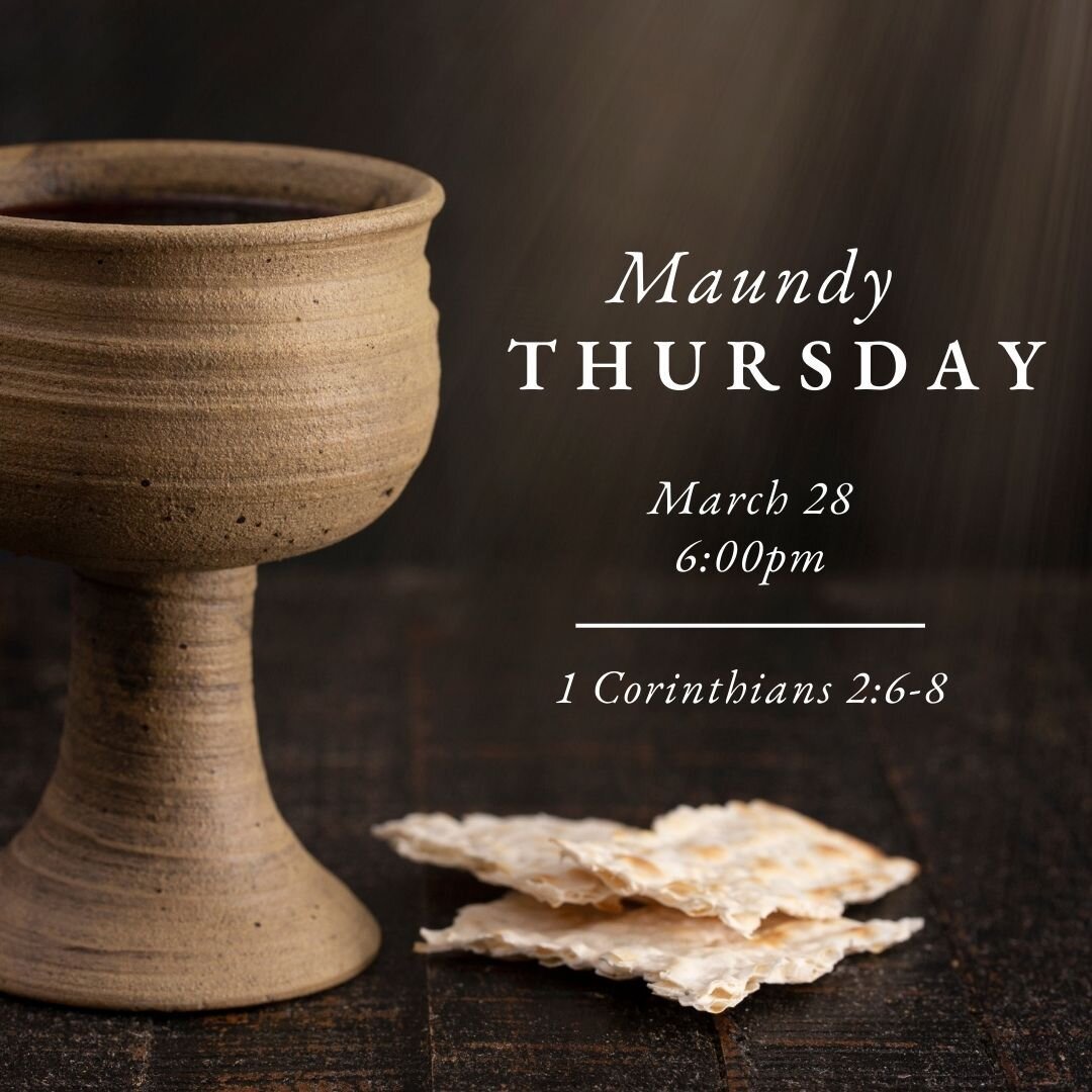 Join us tonight at 6pm for our Maundy Thursday gathering in the sanctuary.