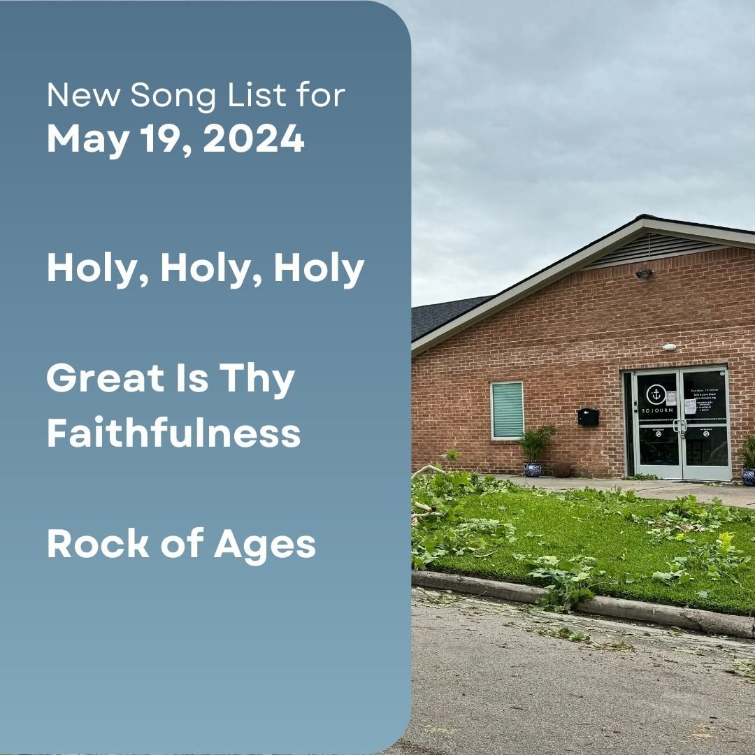 With the simplified gathering tomorrow, we have changed the song list to Holy, Holy, Holy, Great Is Thy Faithfulness, and Rock of Ages. Please take a look at the lyrics ahead of time as we will most likely not have power to project the lyrics.