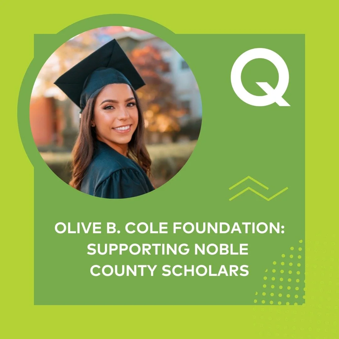 Expanding opportunities for Noble County students! 🎓

The Olive B. Cole Foundation is partnering with Questa to administer the Cole Scholarship, supporting students as they pursue college and career goals.

Nearly 90 students are already receiving s
