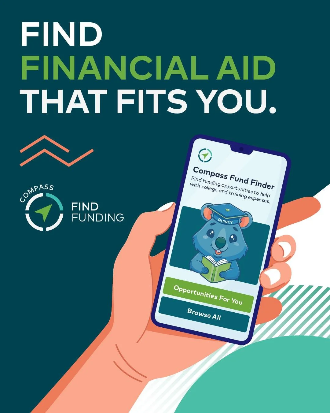 The Compass Fund Finder matches you with local financial aid based on who you are and what you want to do&hellip;for FREE! 

Create your free account at compass.questafoundation.org/fund-finder