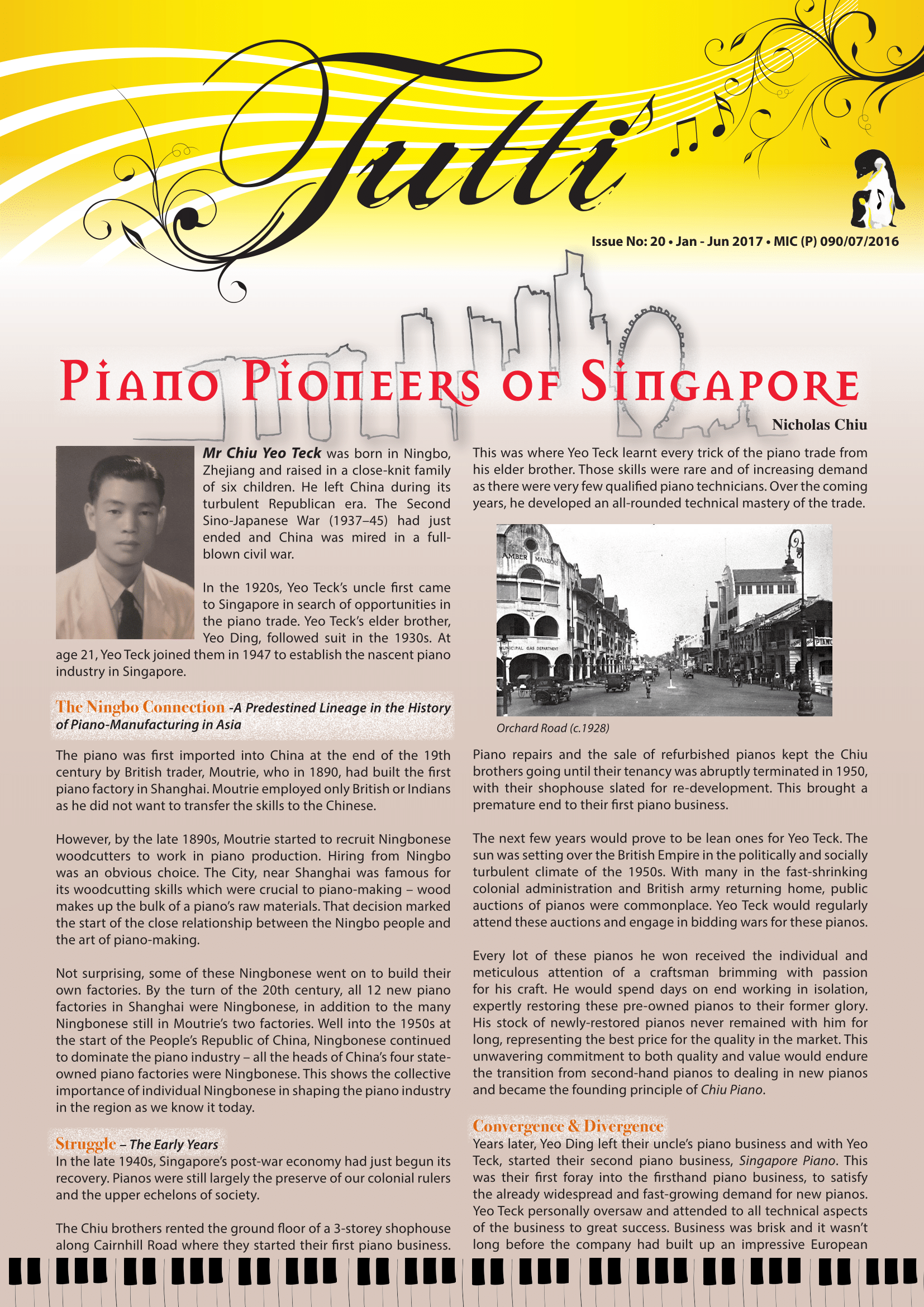 Piano Pioneers of Singapore; Part 1