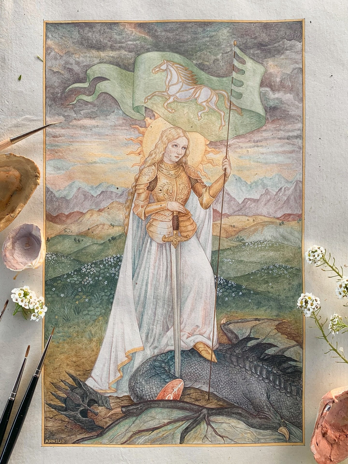 This started as a little reflection on a solar archetype but I was on my annual trip to Middle-earth at the time so it just kind of evolved. I spent the latter half of last year working solely on natal chart commissions so it was nice to start this y