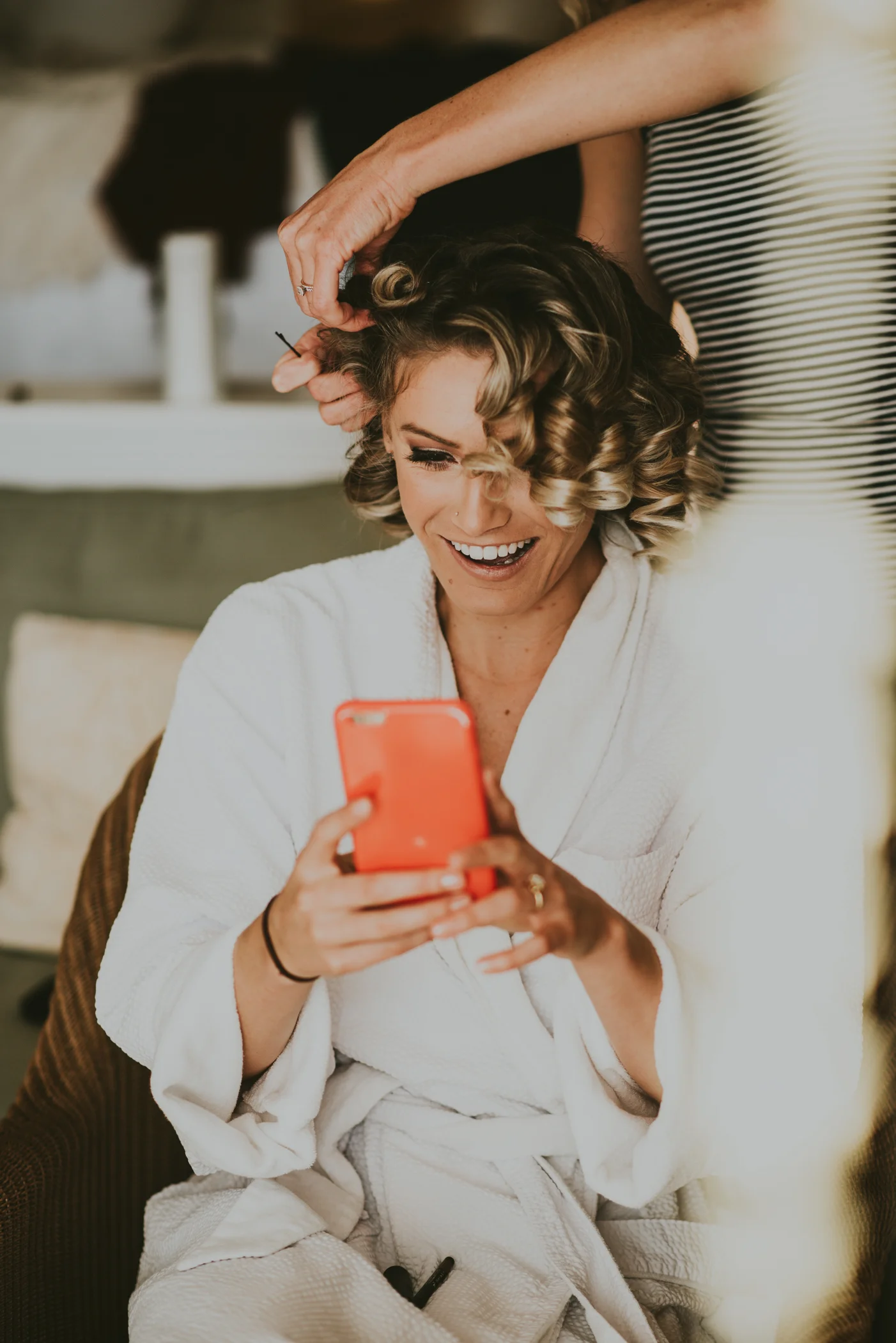Glam Bride Getting Ready Photographed by Big Sur Wedding Photographers Tessa Tadlock 