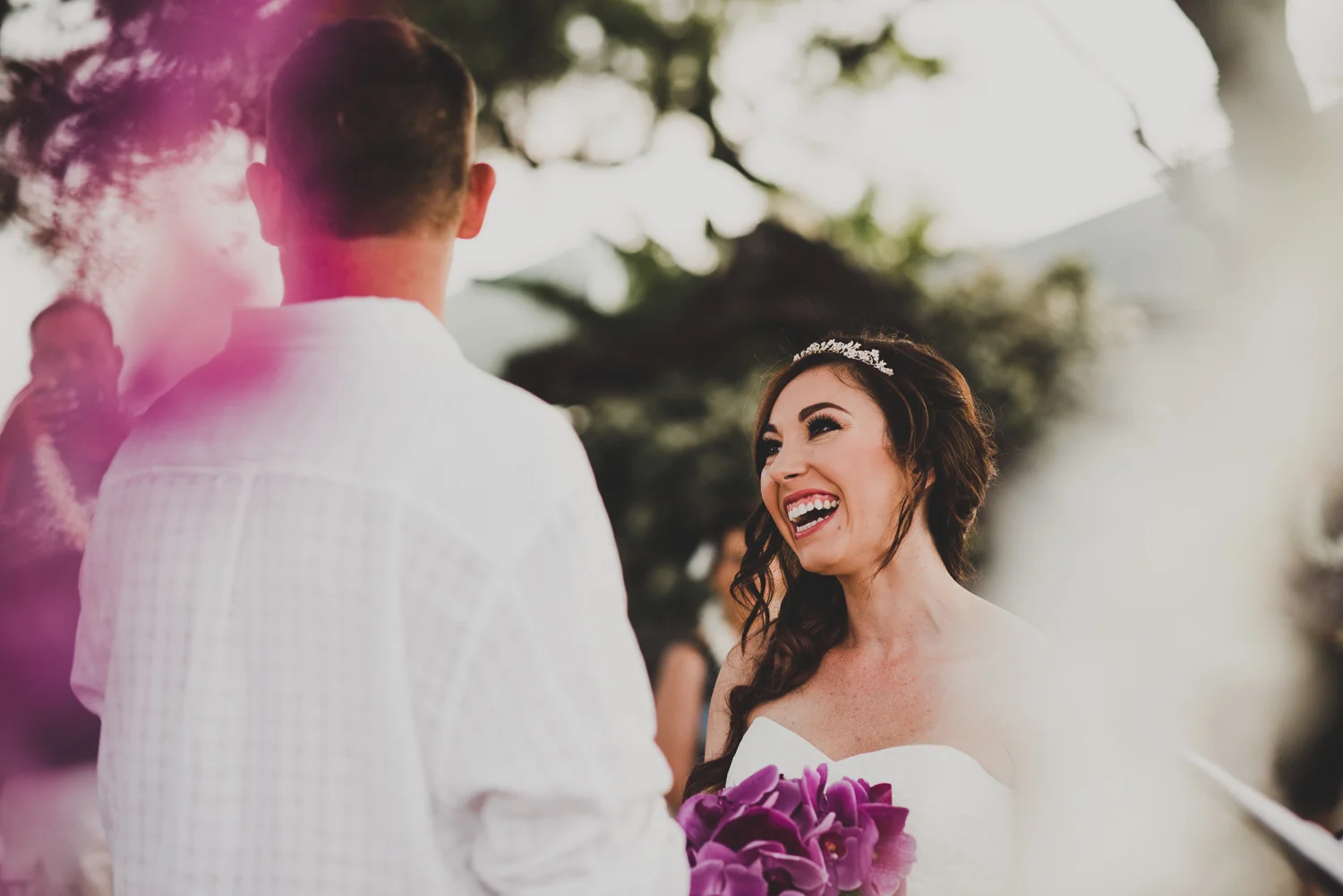 Candid Ceremony Moment with Bride &amp; Groom Photographed by Big Sur Wedding Photographers Tessa Tadlock 