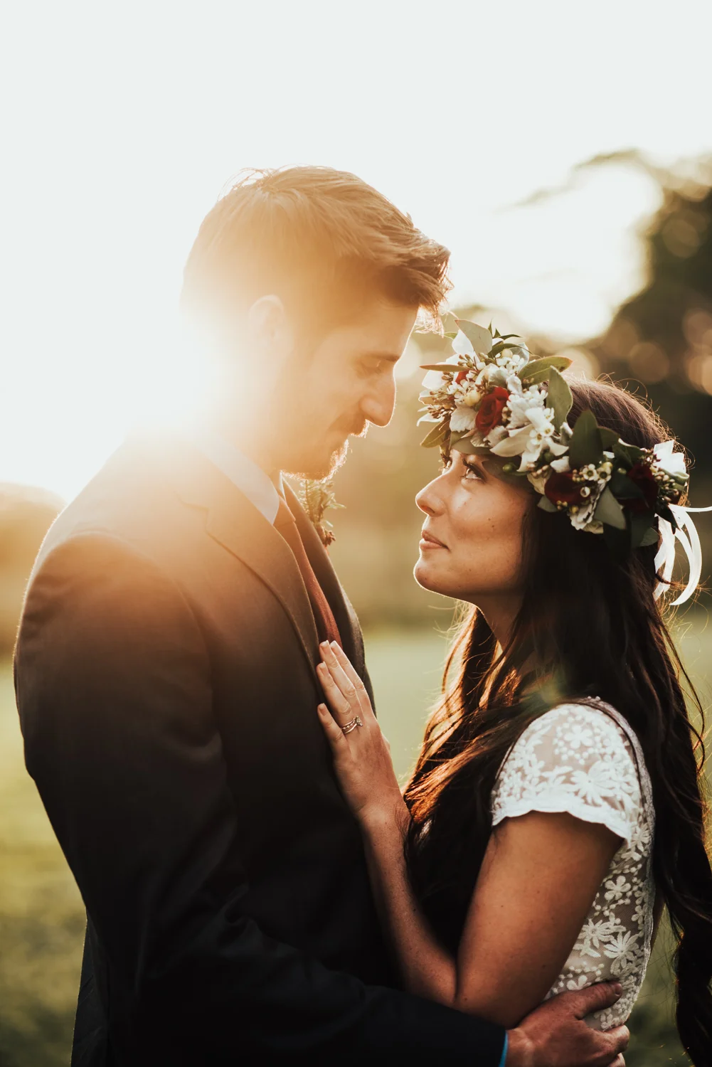 Photographed by Big Sur Wedding Photographers Tessa Tadlock Sunset Groom &amp; Bride Portrait