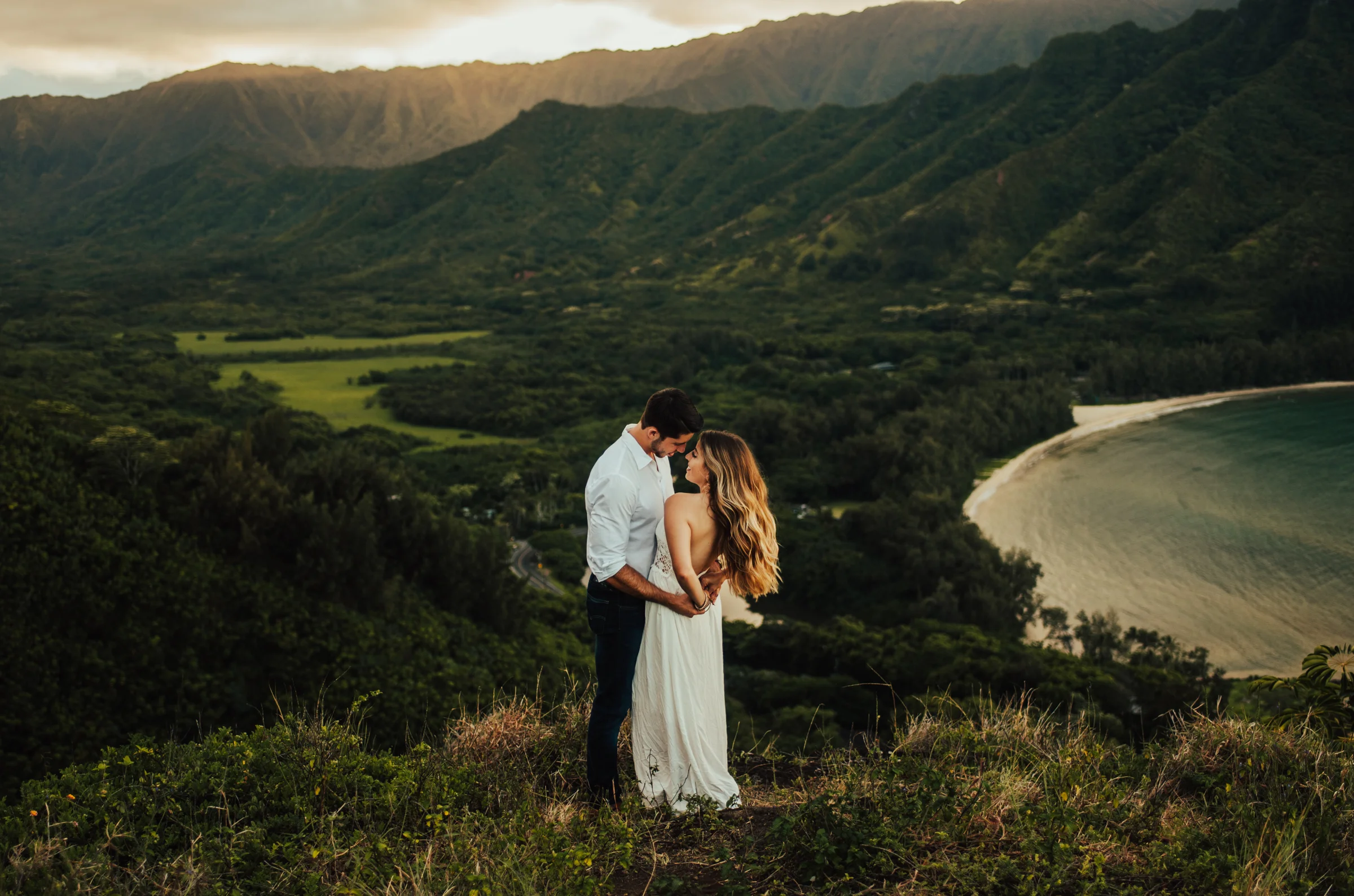 Couple elopes on Hawaii mountain side photographed by Big Sur Wedding Photographers Tessa Tadlock 