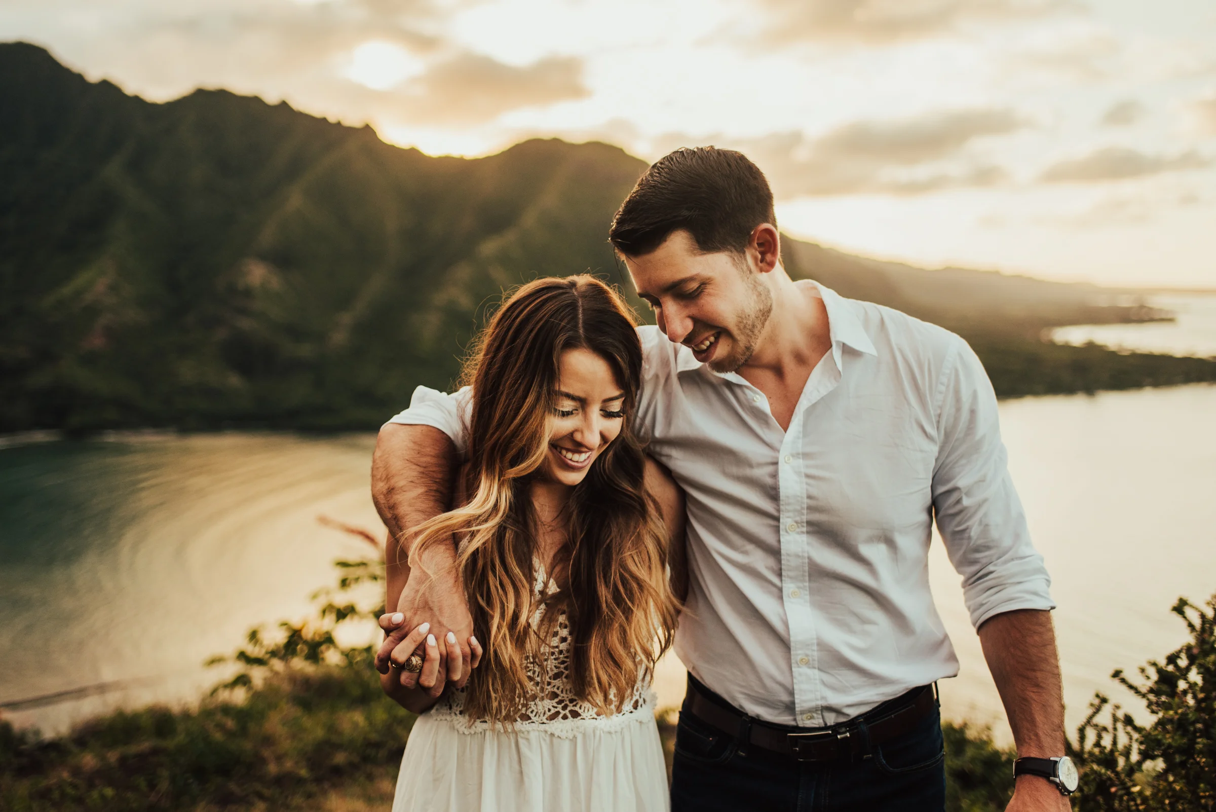 Hawaii Cliffside Elopement at Sunset Photographed by Big Sur Wedding Photographers Tessa Tadlock 
