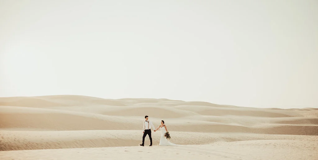 Gorgeous Elopement in White Sand Dunes Photographed by Big Sur Wedding Photographers Tessa Tadlock 