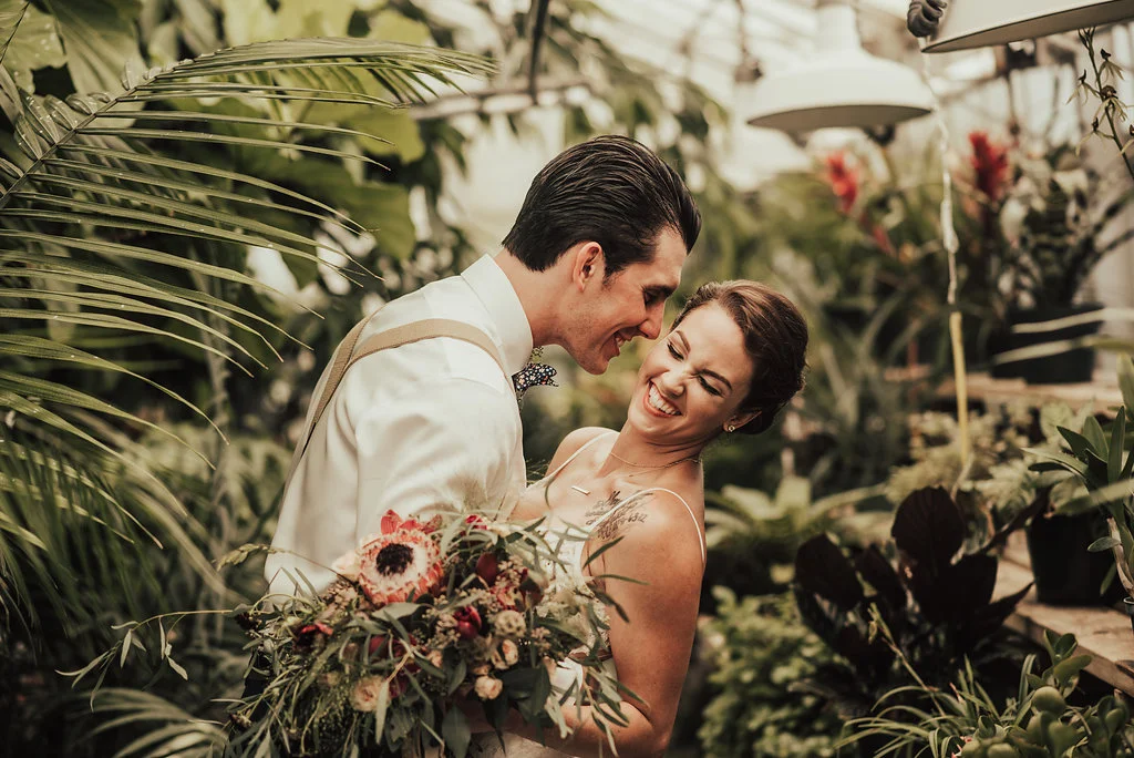 Greenhouse First Look Photographed by Big Sur Wedding Photographers Tessa Tadlock 