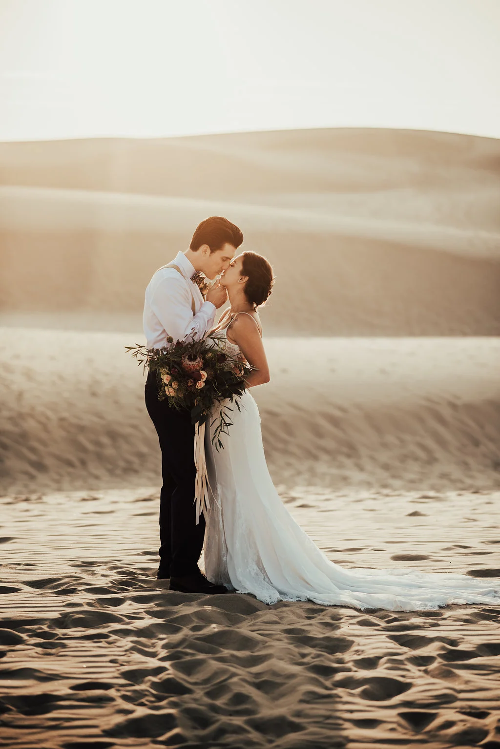 White Sand Dunes Elopement Photographed by Big Sur Wedding Photographers Tessa Tadlock 