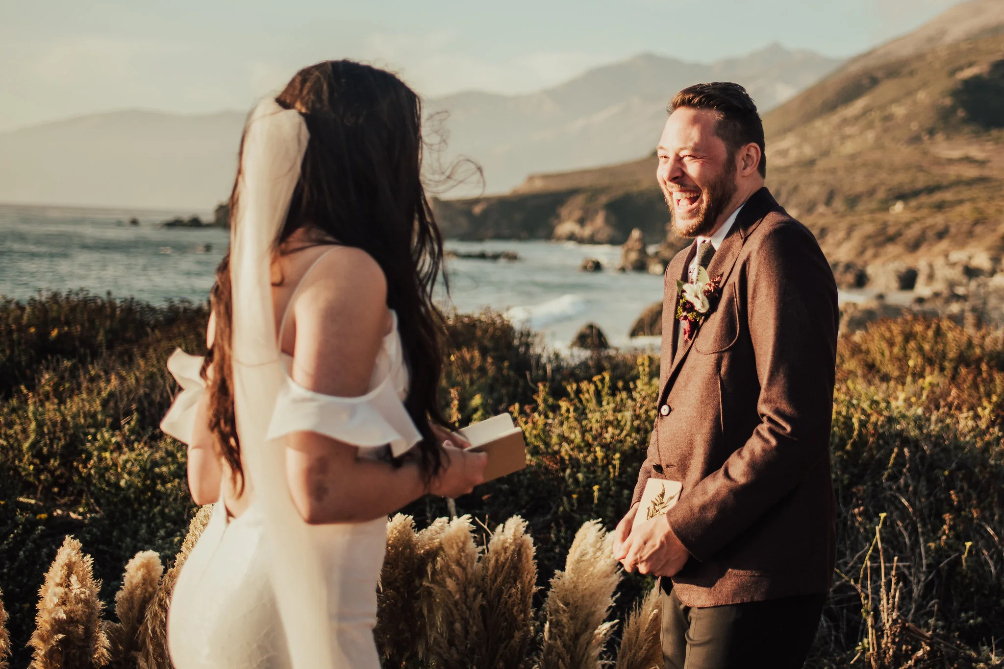 Big Sur Coast Elopement with Adorable First Look Photographed by Big Sur Wedding Photographers Tessa Tadlock 