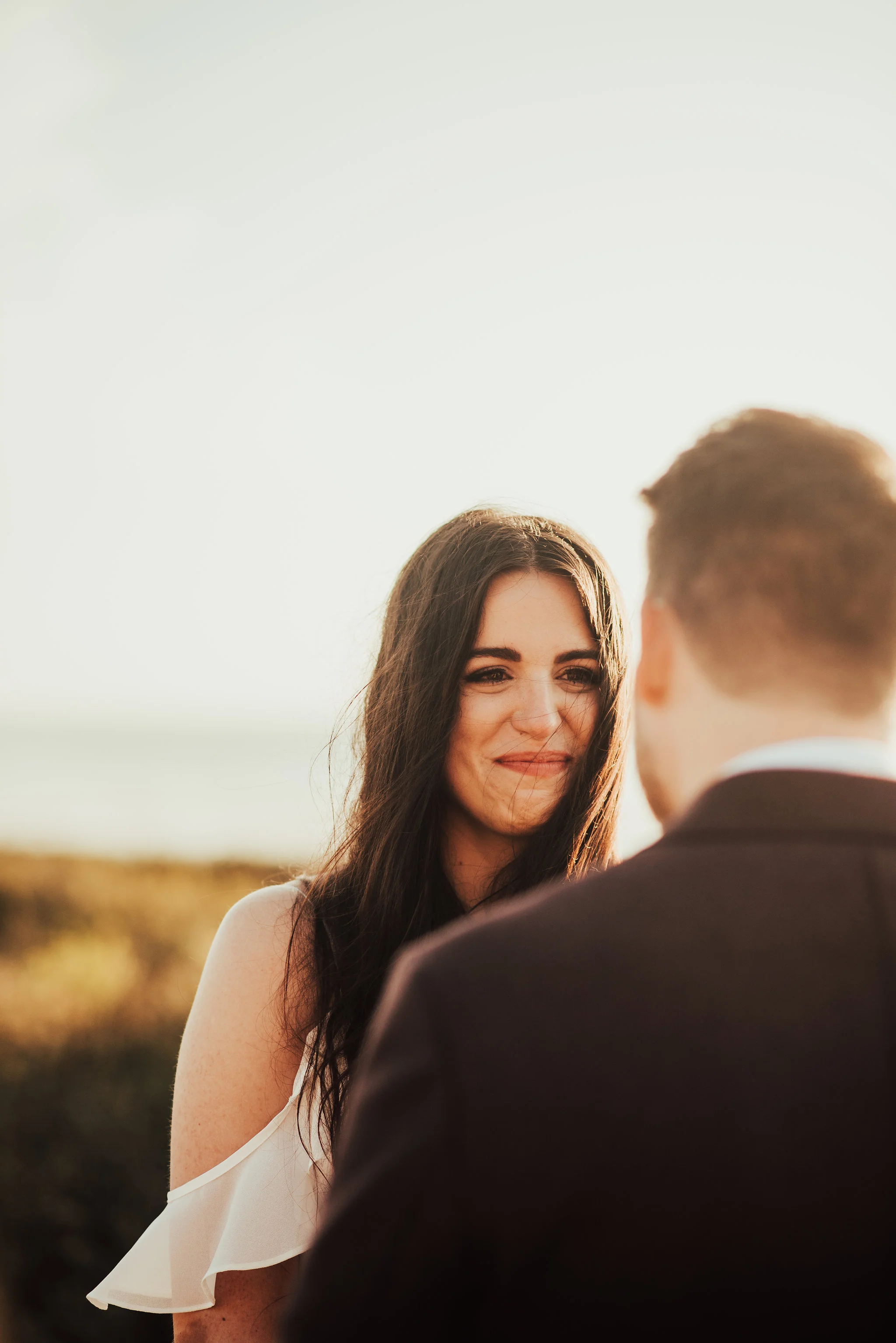 Bride &amp; Groom Share First Look Photographed by Big Sur Wedding Photographers Tessa Tadlock 