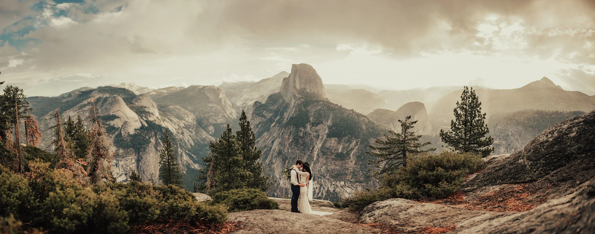 Yosemite California national park elopement at glacier point photographed by Big Sur Wedding photographers Tessa Tadlock  