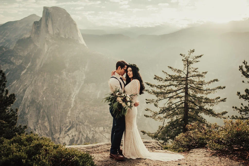 Breathtaking Yosemite Elopement Couple Portrait Photographed by Big Sur Wedding Photographers Tessa Tadlock 