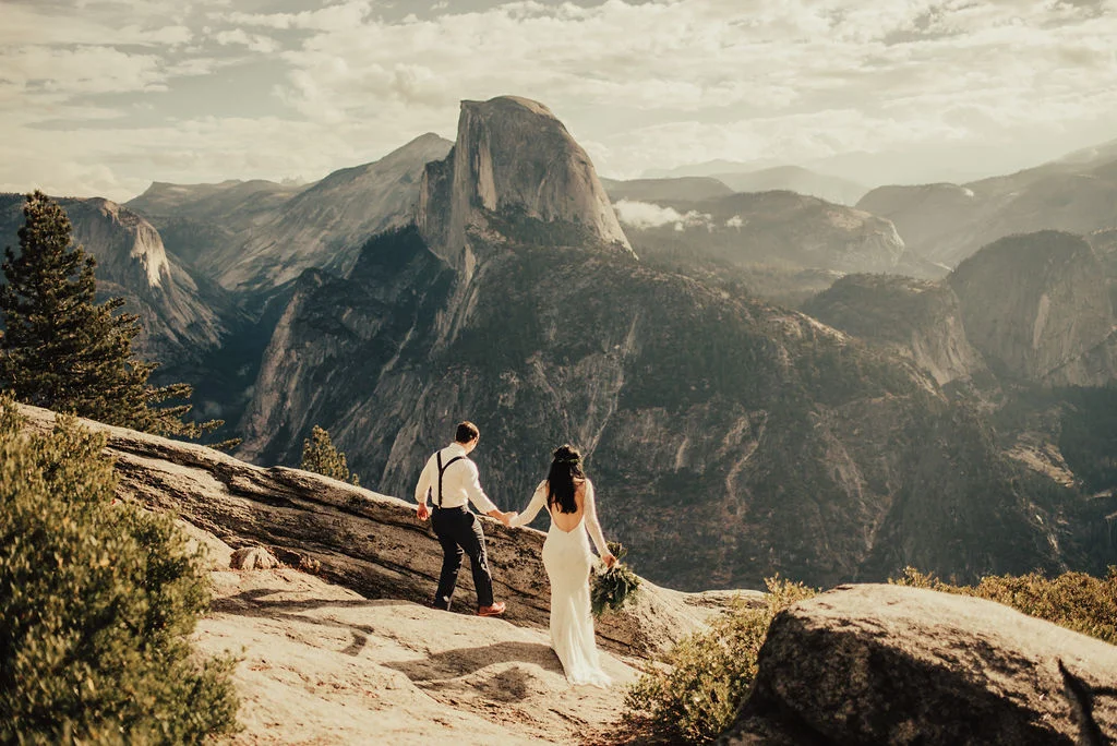 Mountainside Elopement Portraits at Yosemite National Park Photographed by Big Sur Wedding Photographers Tessa Tadlock 