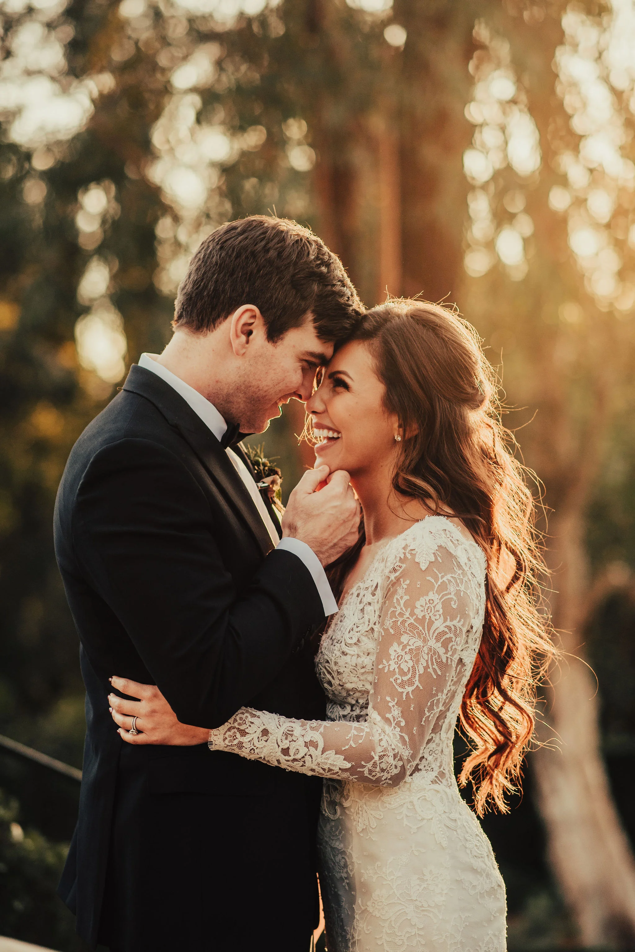 Bride &amp; Groom sunset portraits photographed by Big Sur Wedding photographers Tessa Tadlock  