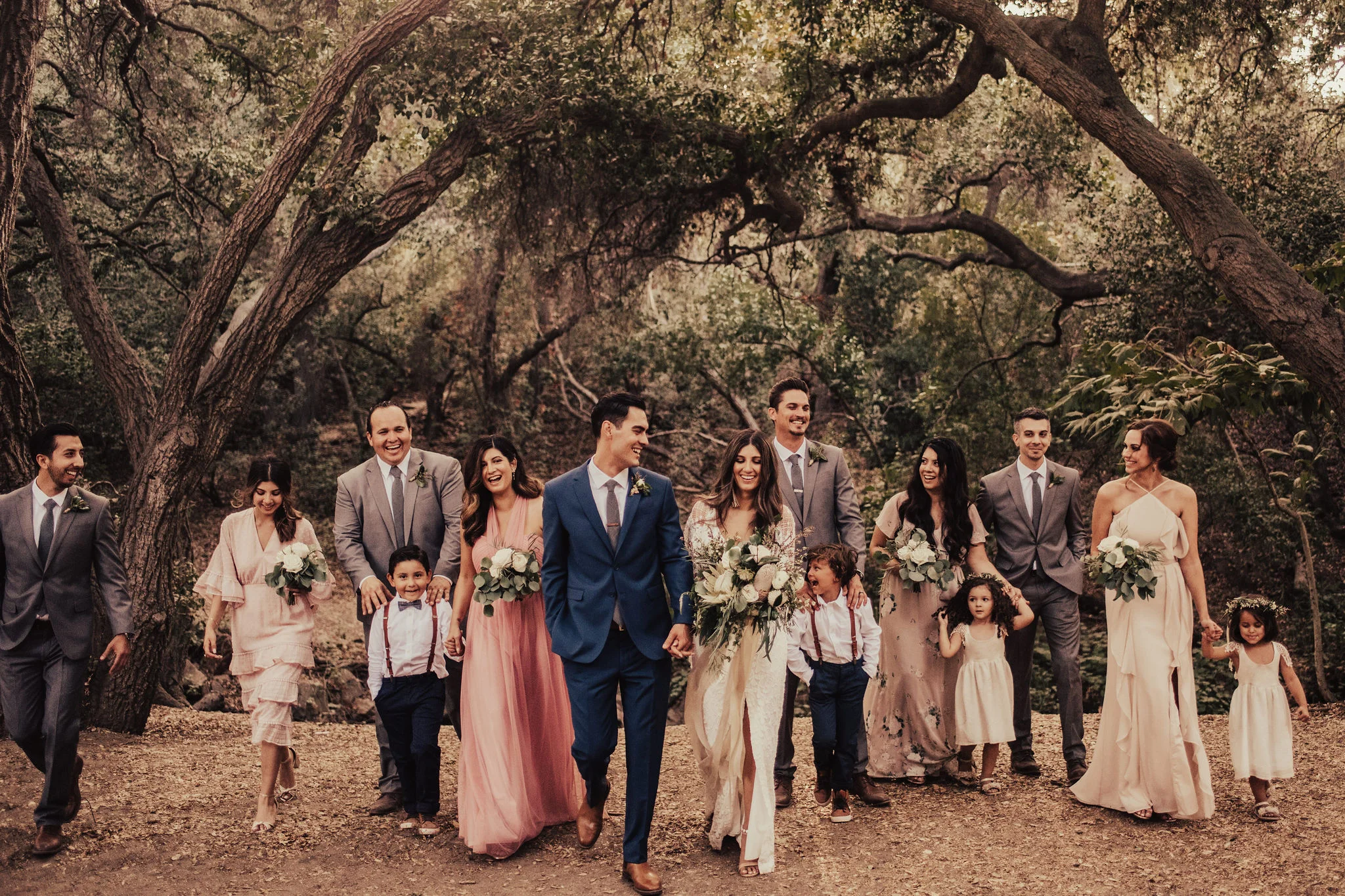 Oak Canyon Nature Center Bridal Party Portraits Photographed by Big Sur Wedding Photographers Tessa Tadlock 