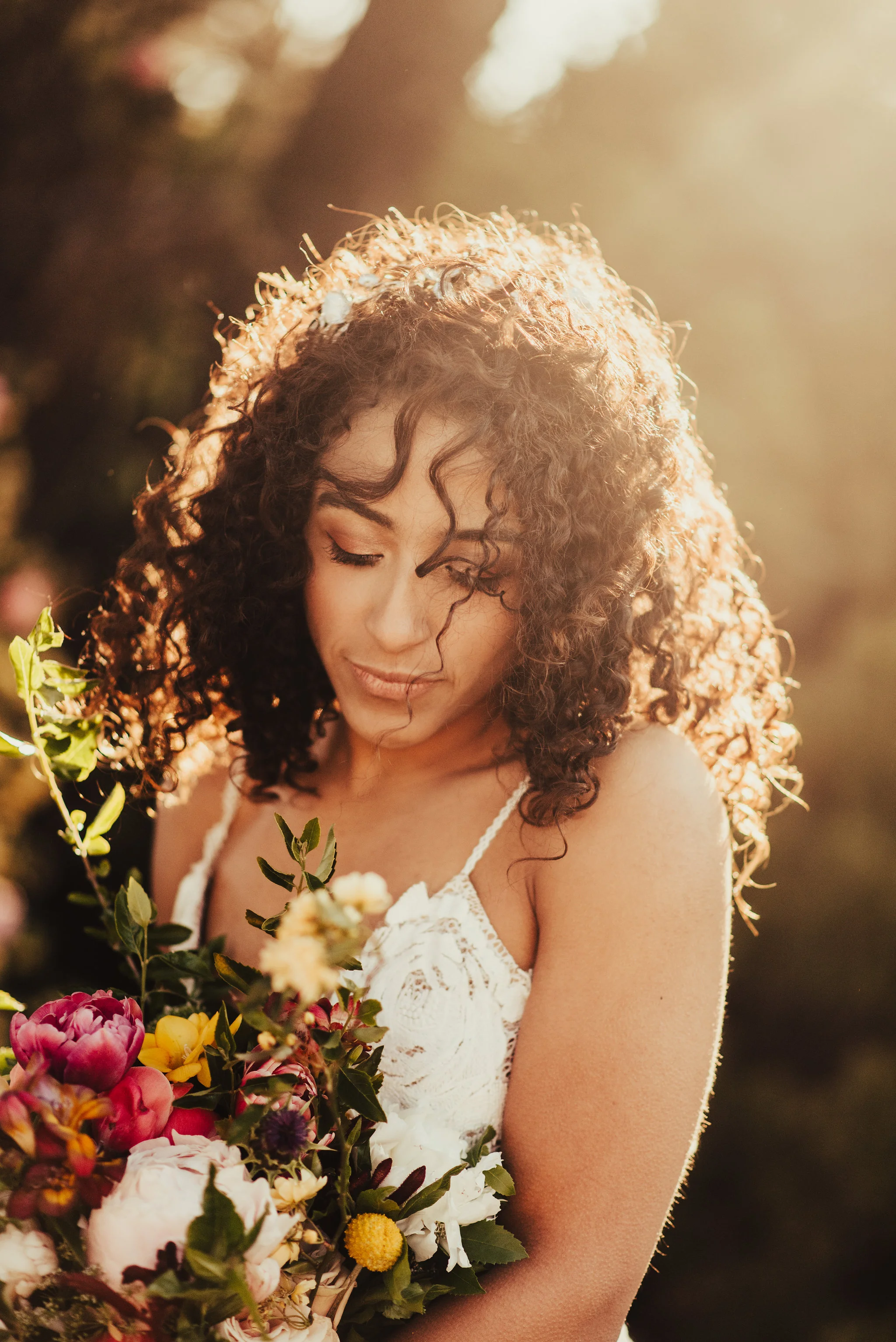 Stunning Golden Hour Bridal Portraits Photographed by Big Sur Wedding Photographers Tessa Tadlock 