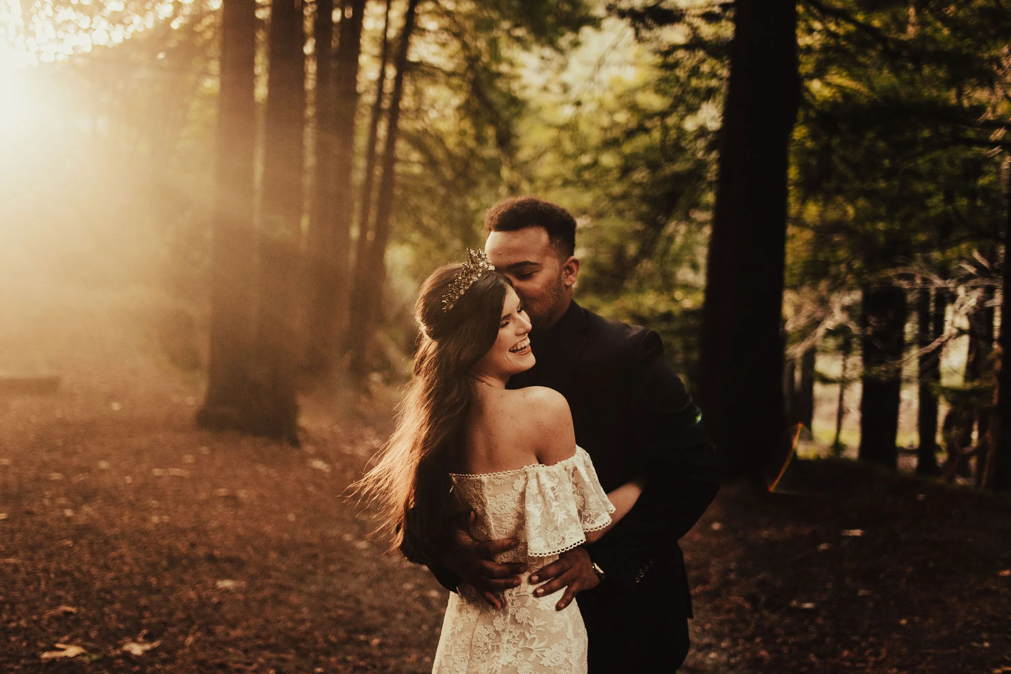 Woodsy Elopement with Magical Forest Light Photographed by Big Sur Wedding Photographers Tessa Tadlock