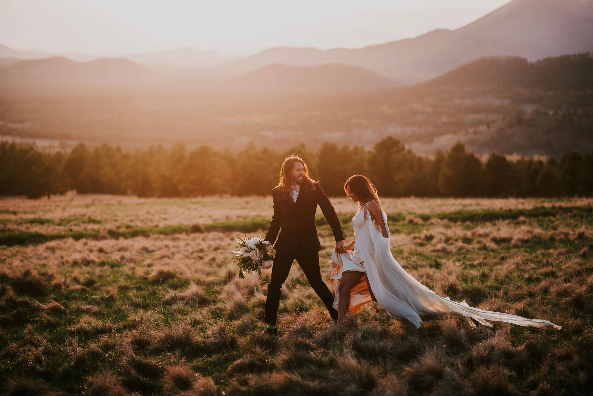 Gorgeous Forest &amp; Mountain Elopement at Sunset Photographed by Big Sur Wedding Photographers Tessa Tadlock 
