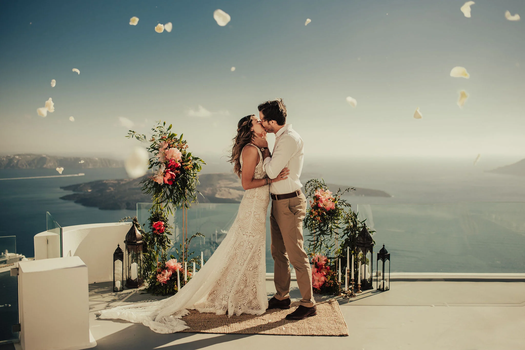 Elopement Ceremony on an Island in Greece photographed by Big Sur wedding photographers Tessa Tadlock