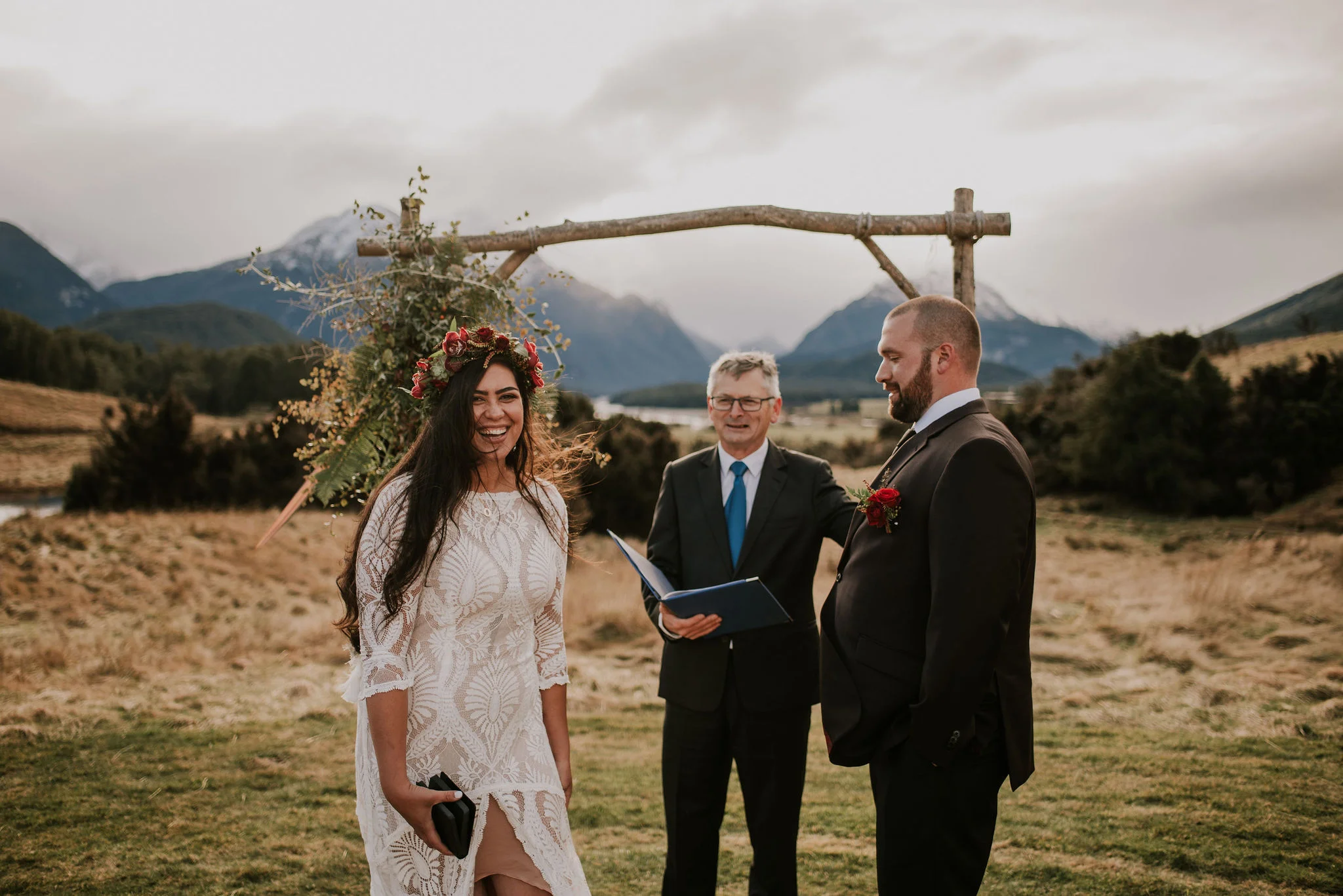Free-Spirited New Zealand Elopement Ceremony with Handwritten Vows Photographed by Santa Barbara Wedding Photographers Tessa Tadlock
