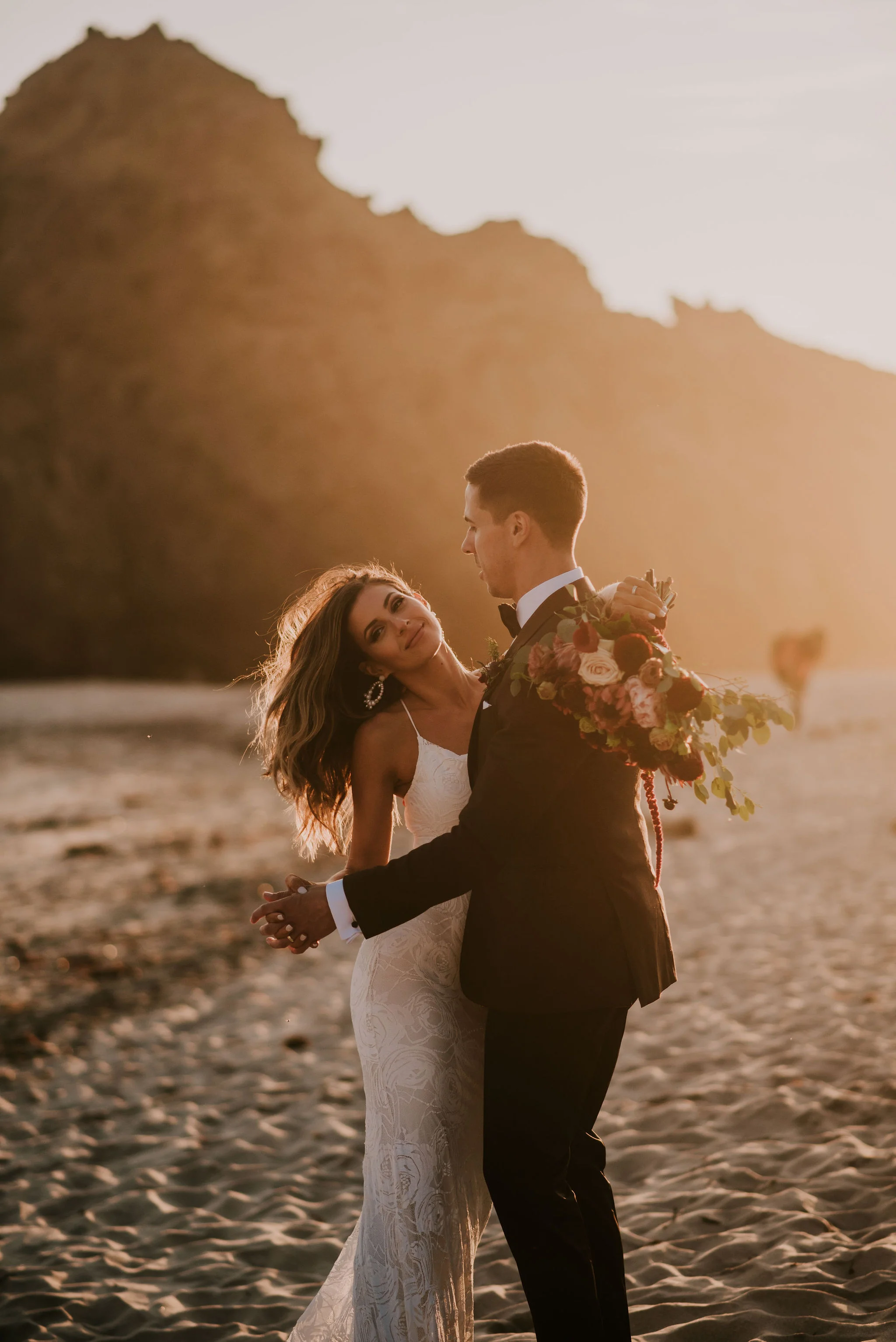 Boho Big Sur Elopement on the Beach photographed by Big Sur wedding photographers Tessa Tadlock