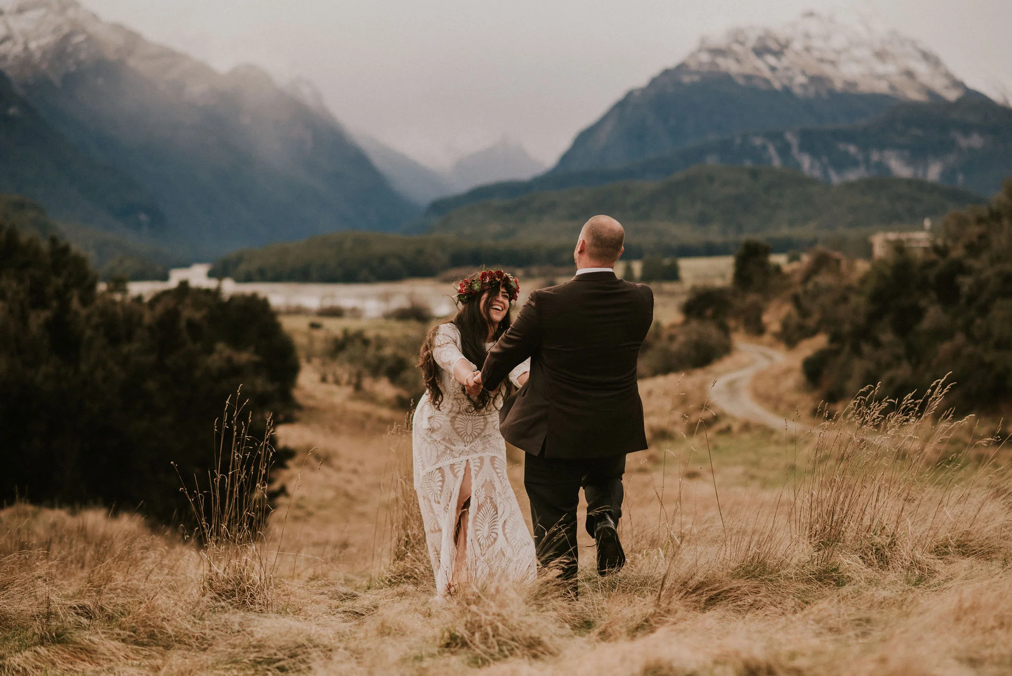 New Zealand Elopement with mountain views photographed by Big Sur wedding photographers Tessa Tadlock