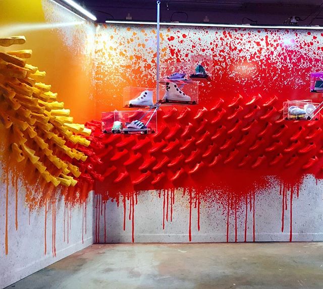 Around 300 Converse shoes in this bright colored installation! 😜 here was just a corner of one of our 5 vignettes from the launch of instagrams IGTV with @experiencenve #igtv .
.
.
.
.
.
.
.
.
#converse #conversallstar #art #artistsoninstagram #sunsetcolors #bright #artinstall #create #createeveryday #theseshoesaremadeforwalking #kicks #spraypaintart #eventdesign #eventproduction #production #slaackproductions #makersgonnamake #summer #new #sanfrancisco