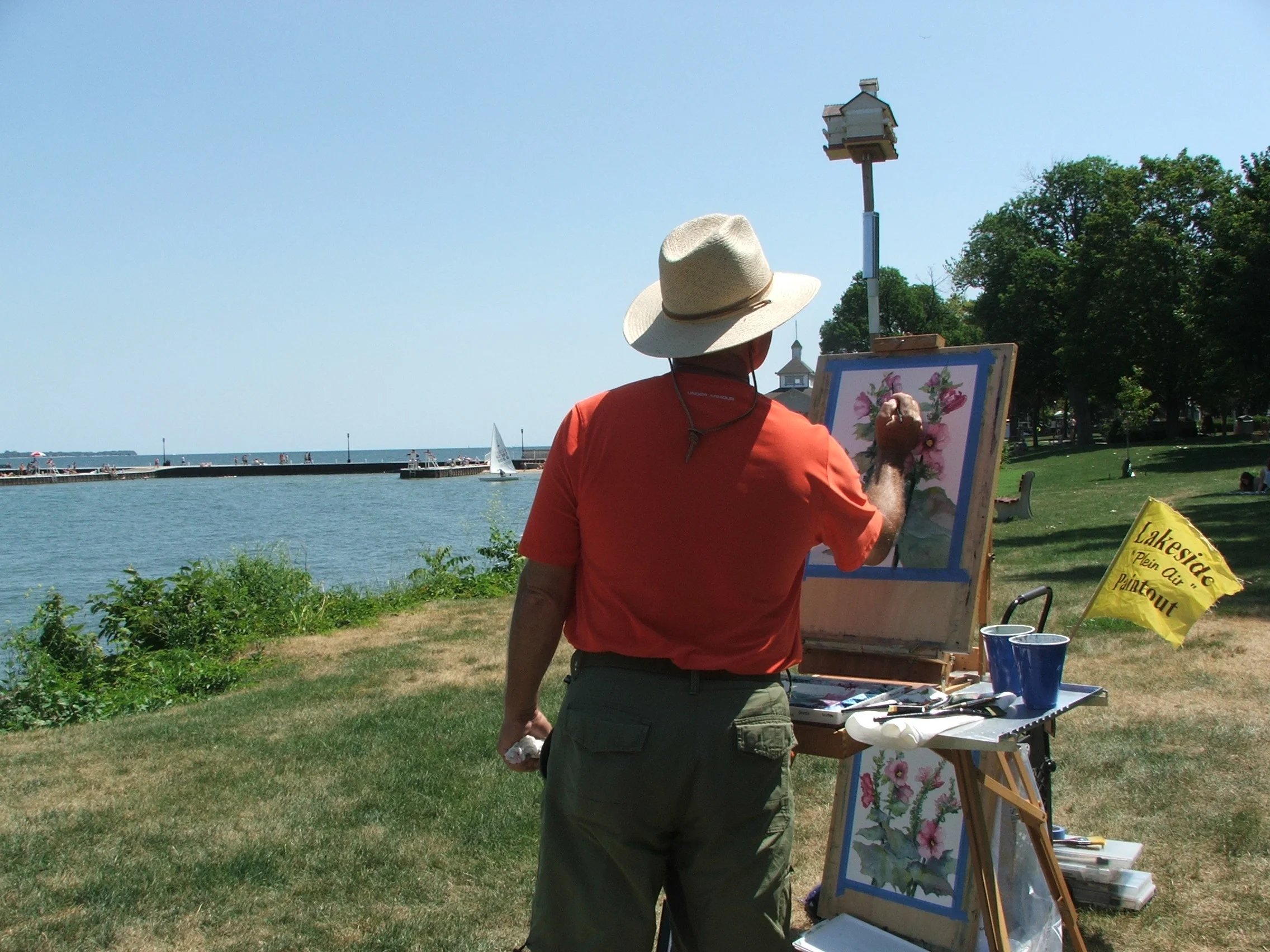 Flowers and a Birdhouse - Lakeside, Ohio - Lake Erie