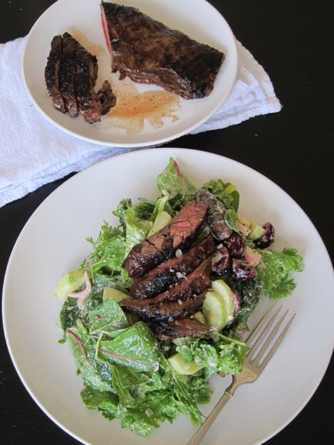 Skirt Steak and Cherry Salad