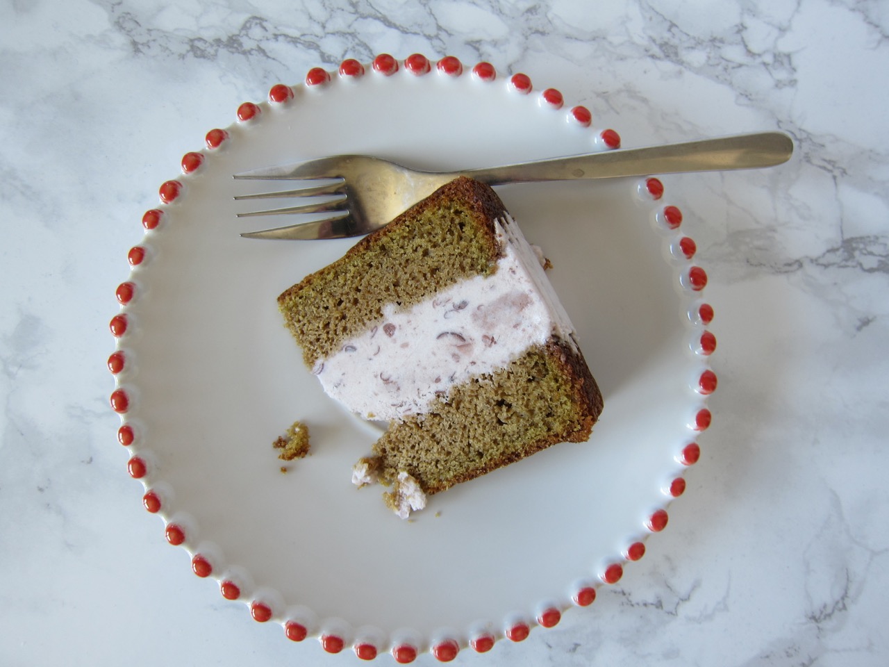 Matcha Azuki bean ice cream cake