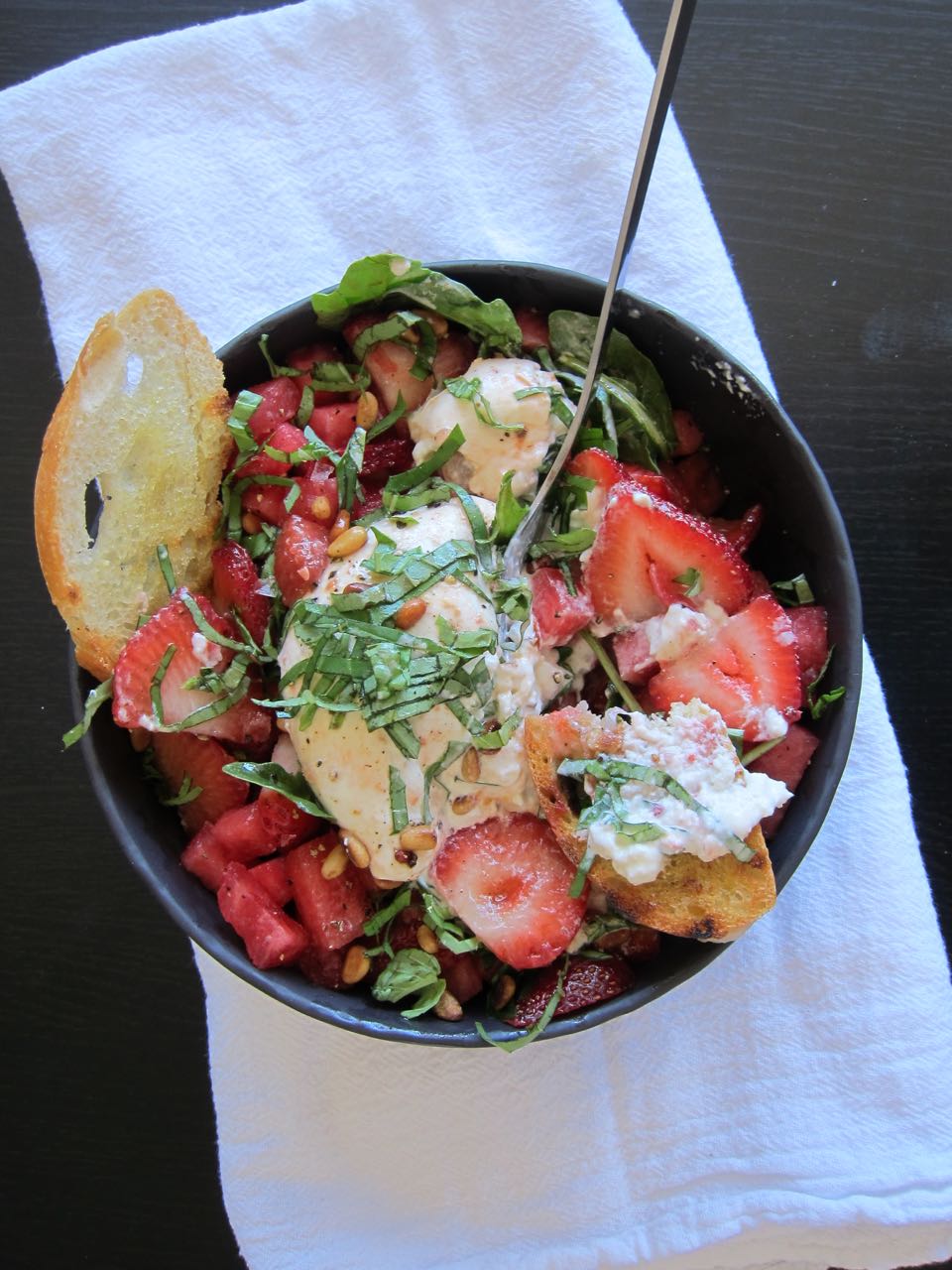 Strawberry, Watermelon, Burrata Salad