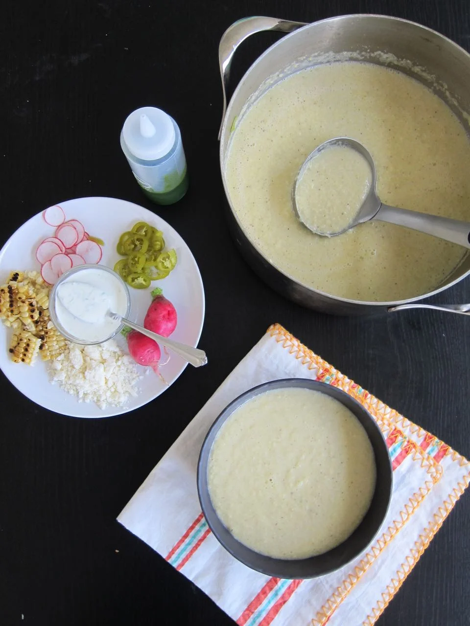 Summer Corn Soup with Garnish