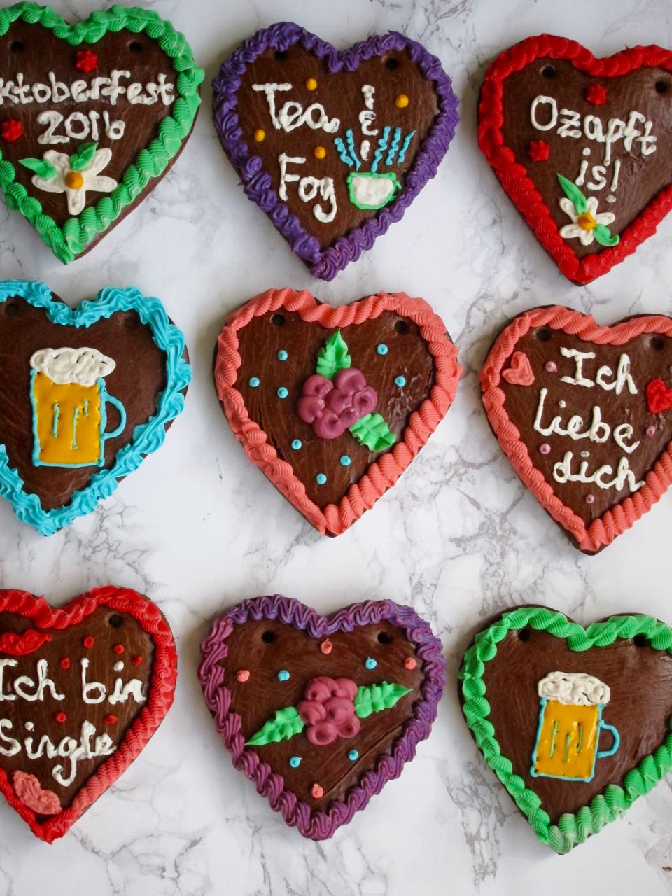 Iced Oktoberfest Hearts
