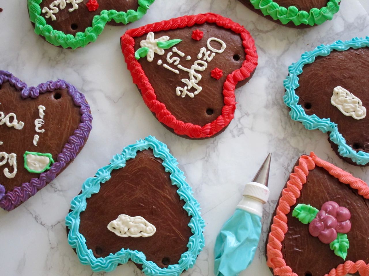 Frosting Oktoberfest Hearts