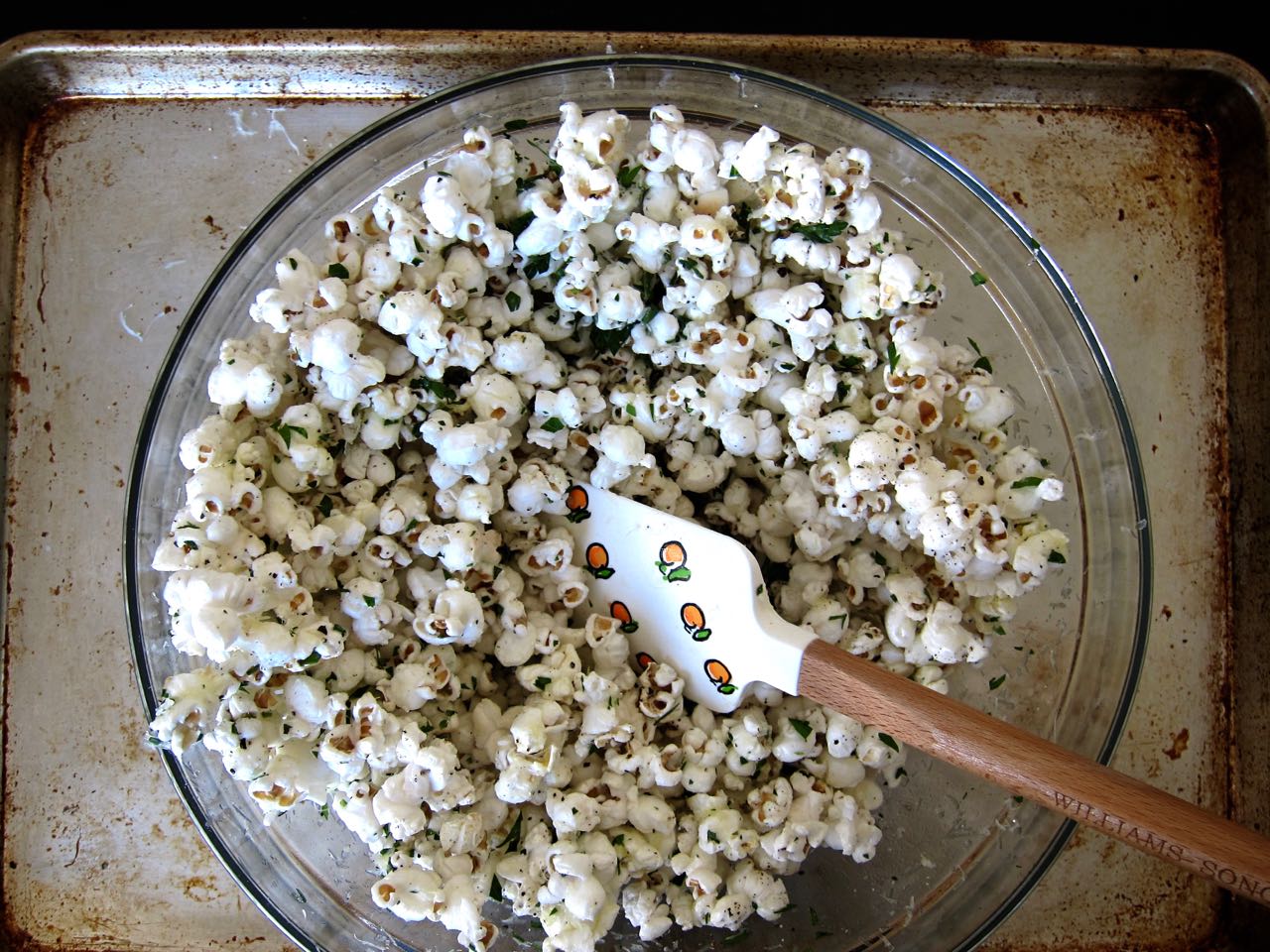 Mixing Truffle Parm Popcorn