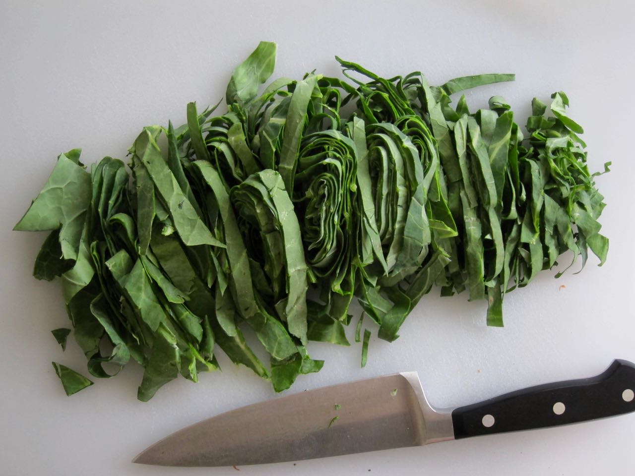 Sliced collards